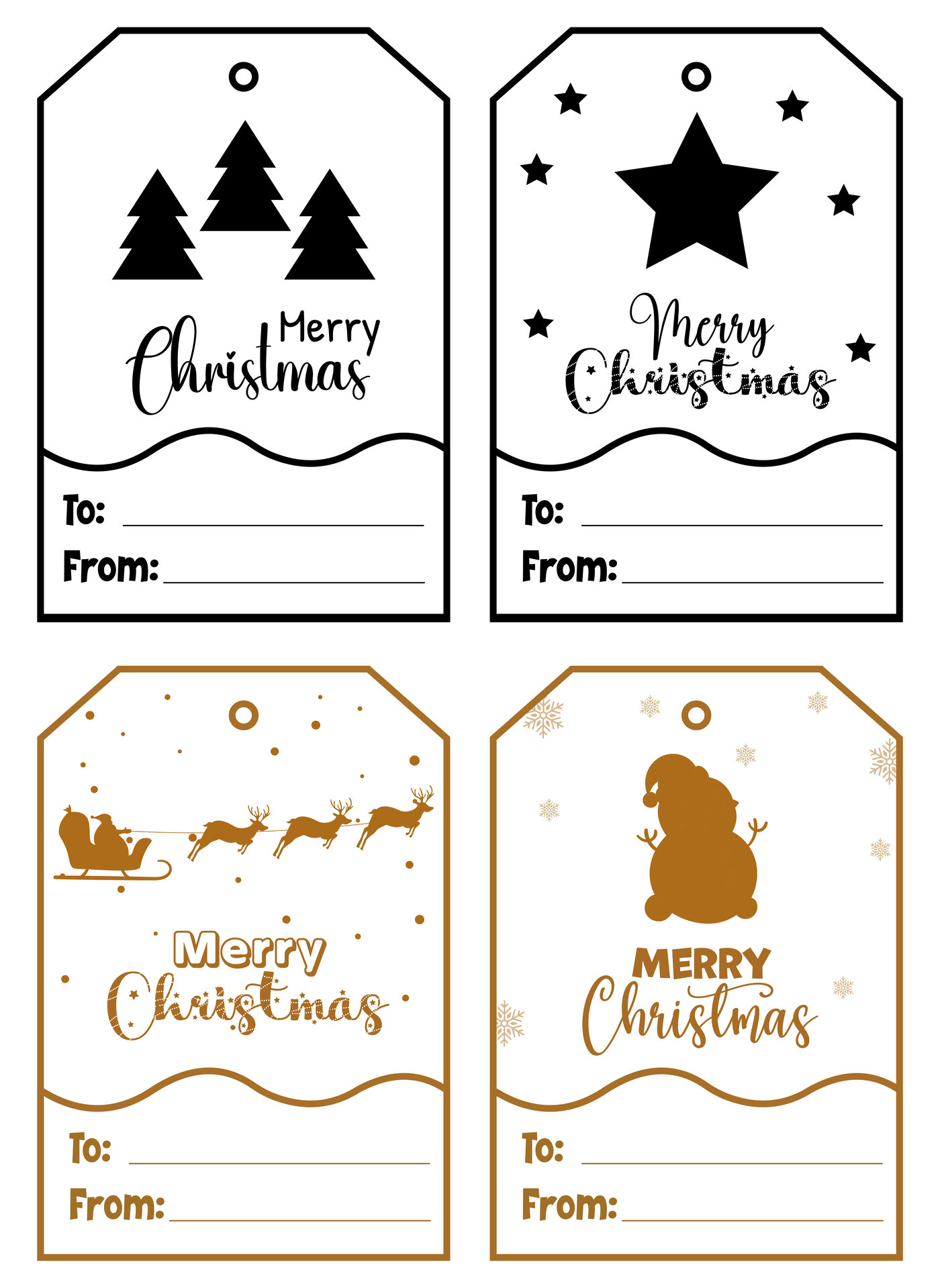 Merry Christmas Gift Tags Printable