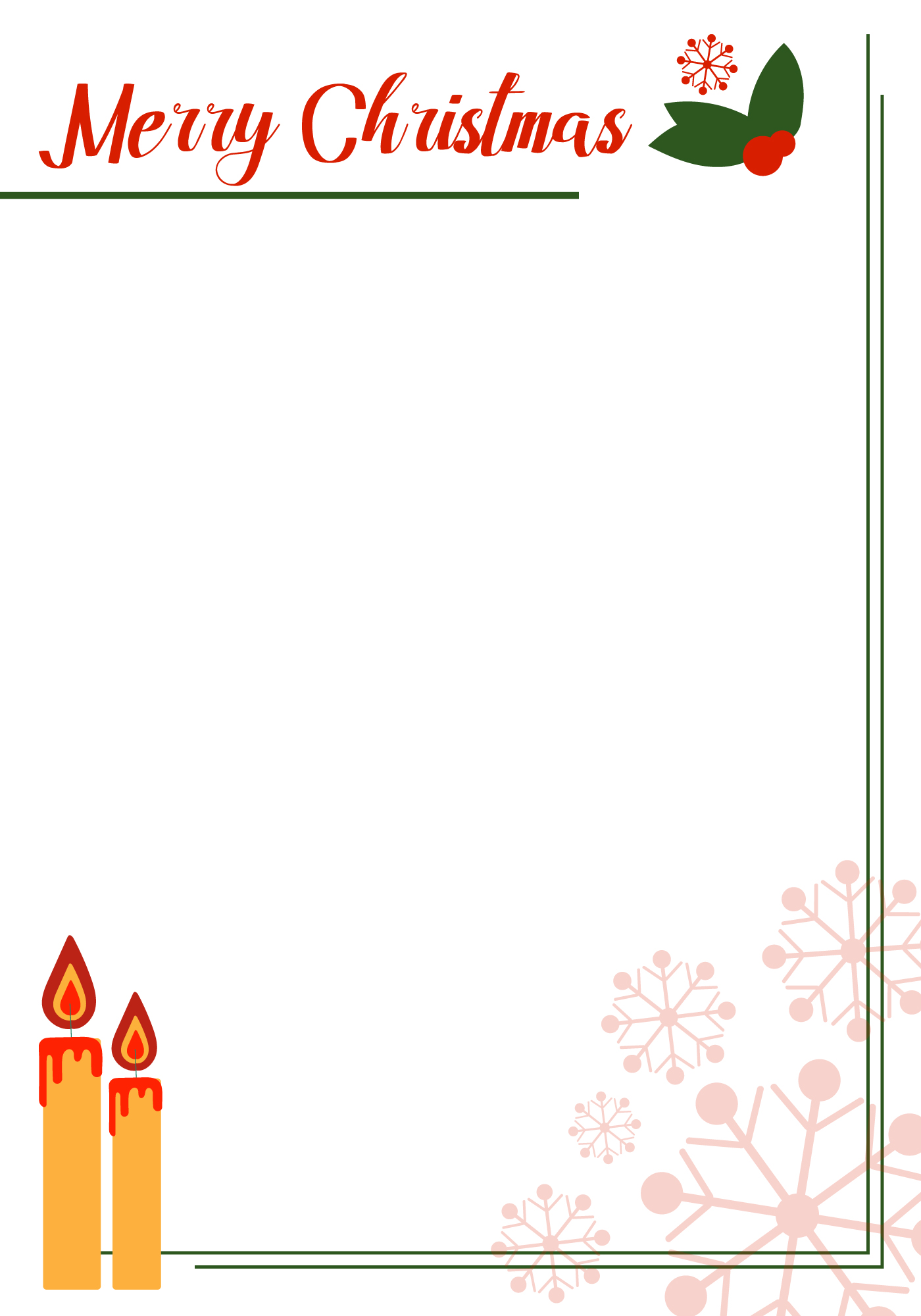 Merry Christmas Letterhead Printables