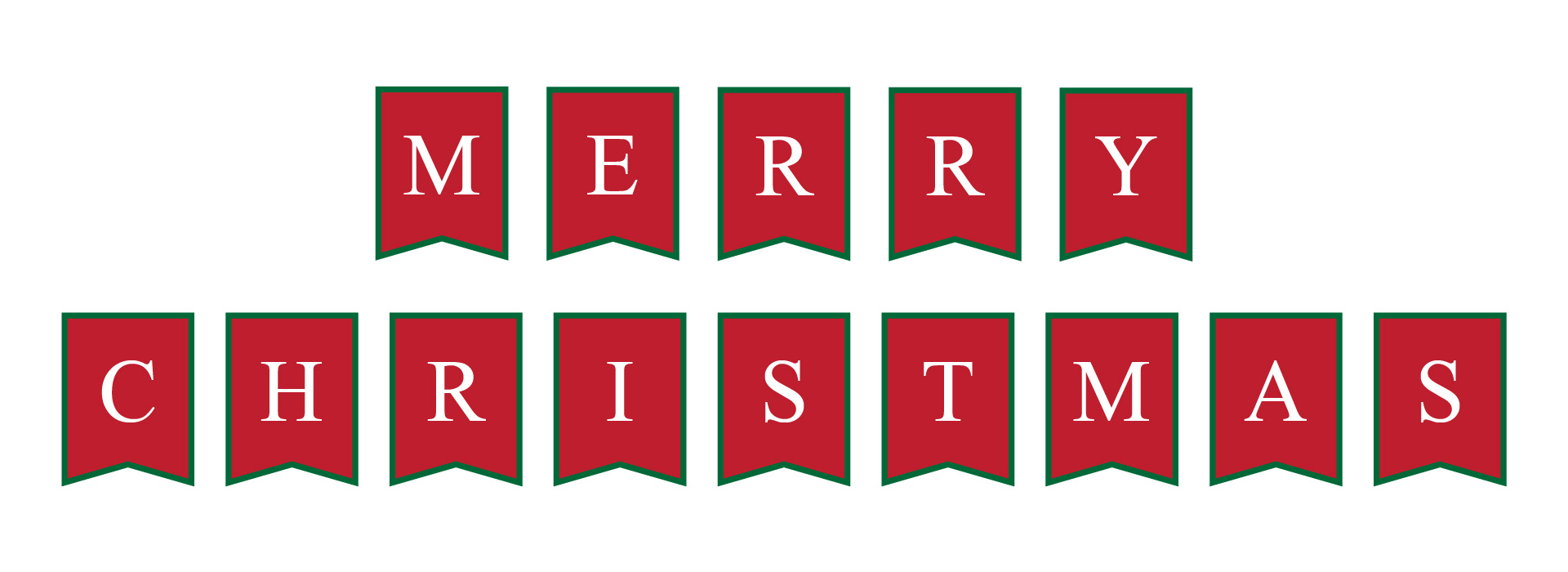 Merry Christmas Letters Banners Printable