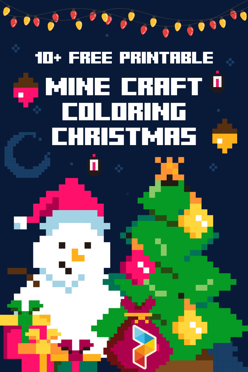 Mine Craft Coloring Christmas