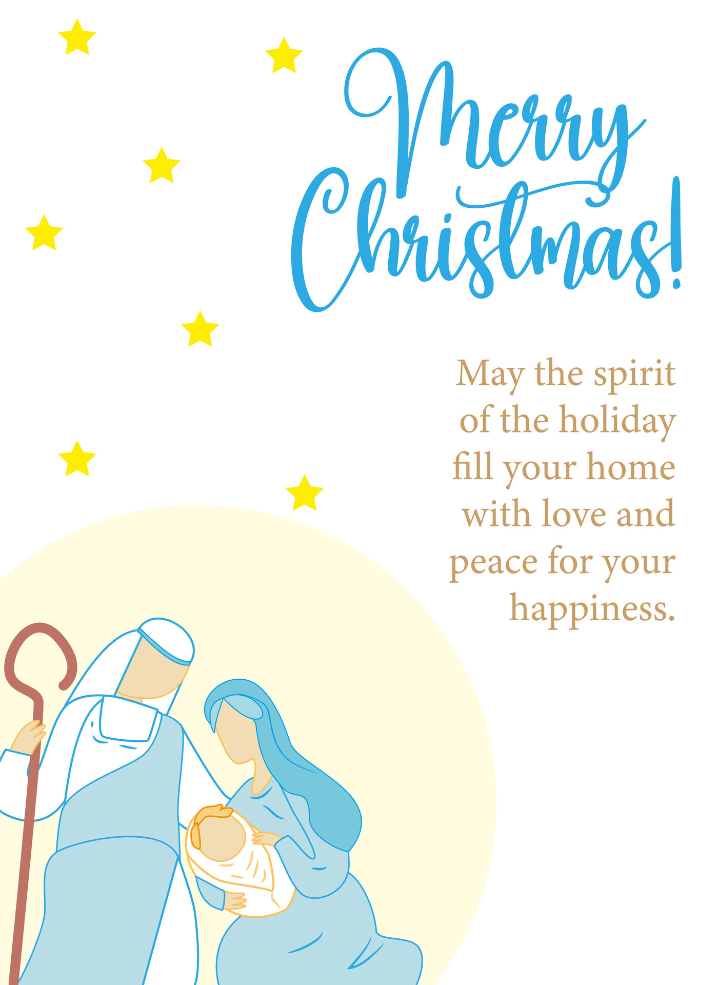 Nativity Scene Christmas Card Template