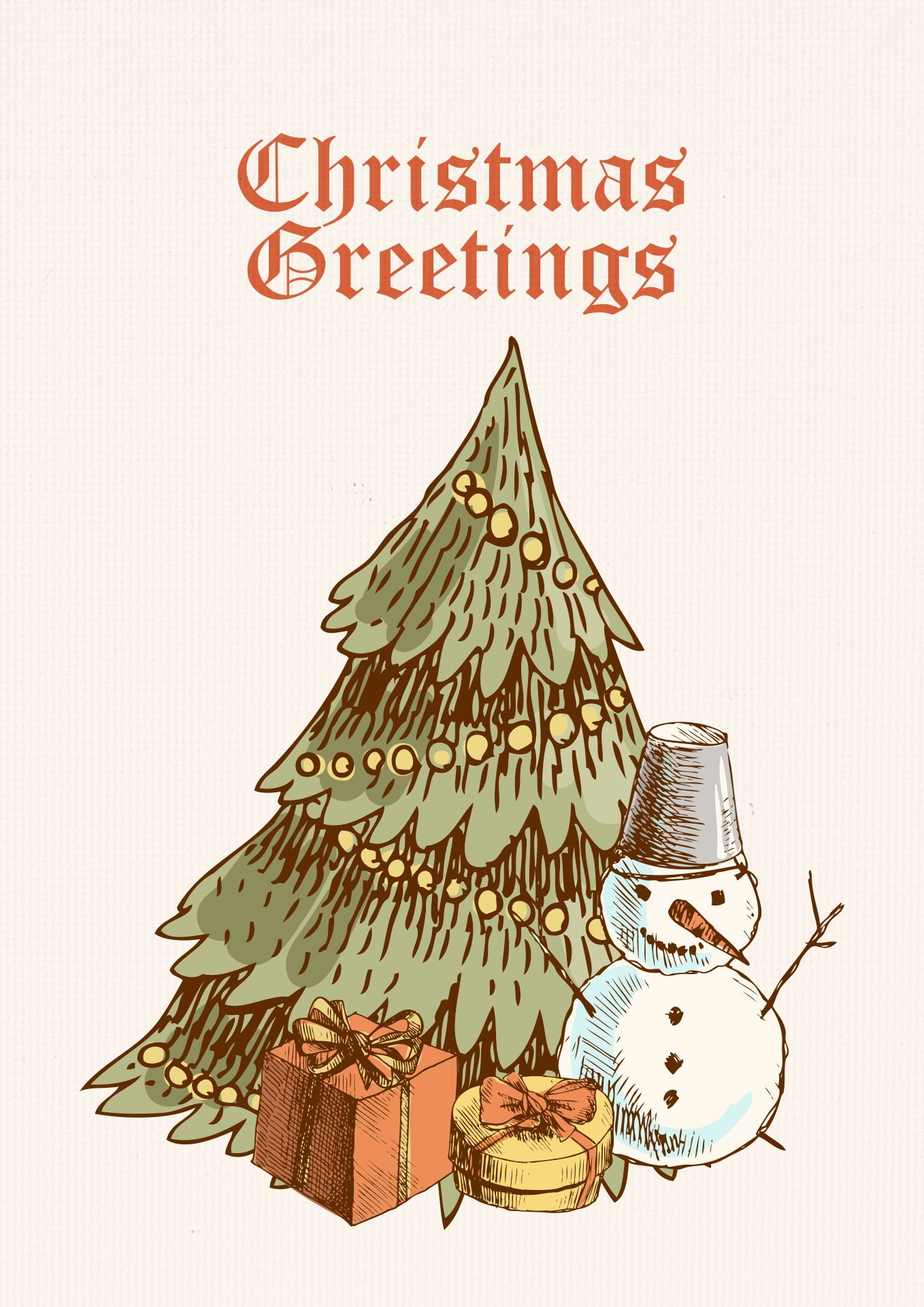 Old-Fashioned Christmas Greeting Cards Printable