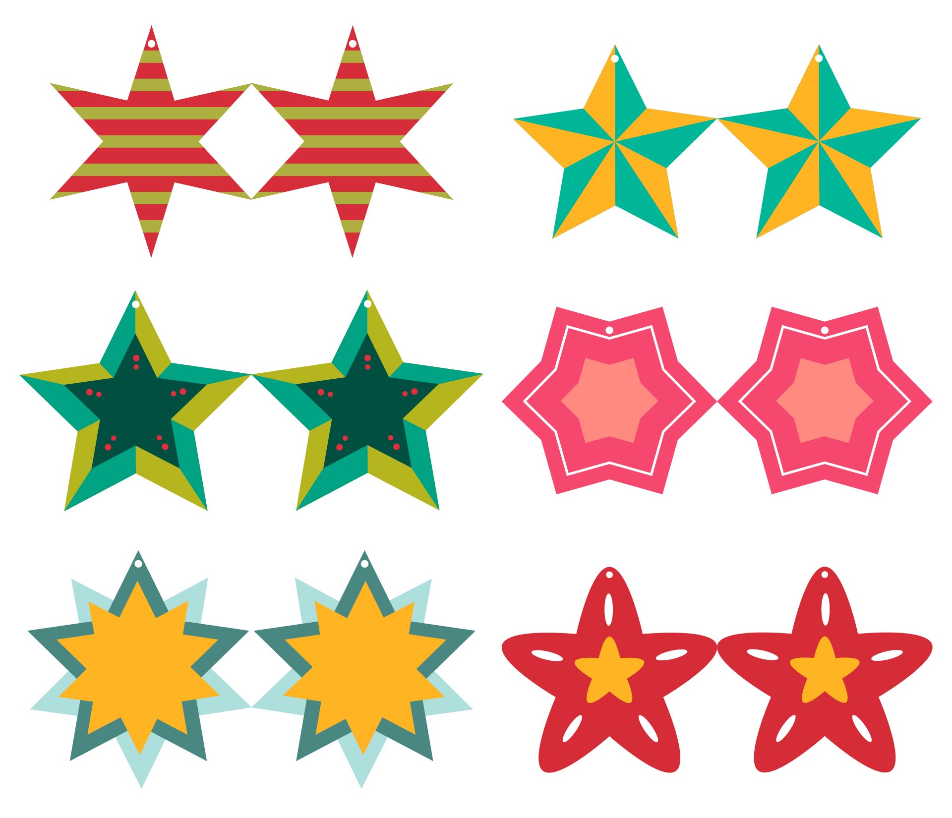 Ornate Christmas Star Decoration Printout