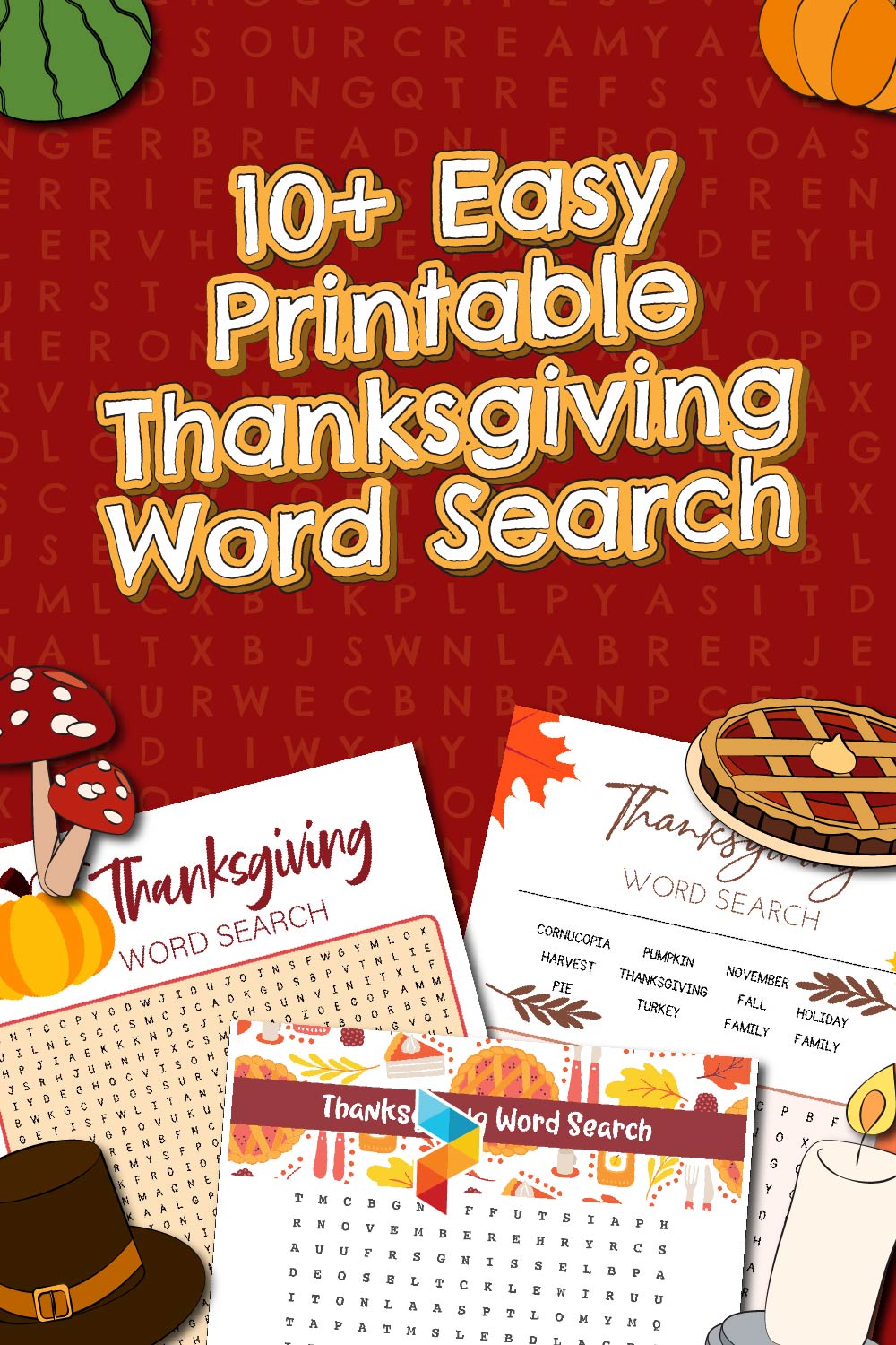 Easy  Thanksgiving Word Search