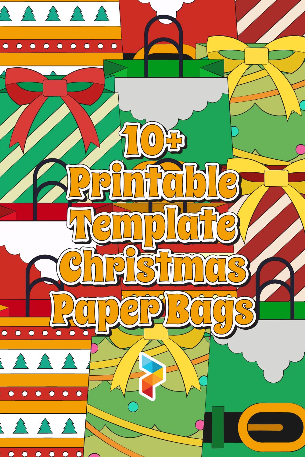 Template Christmas Paper Bags