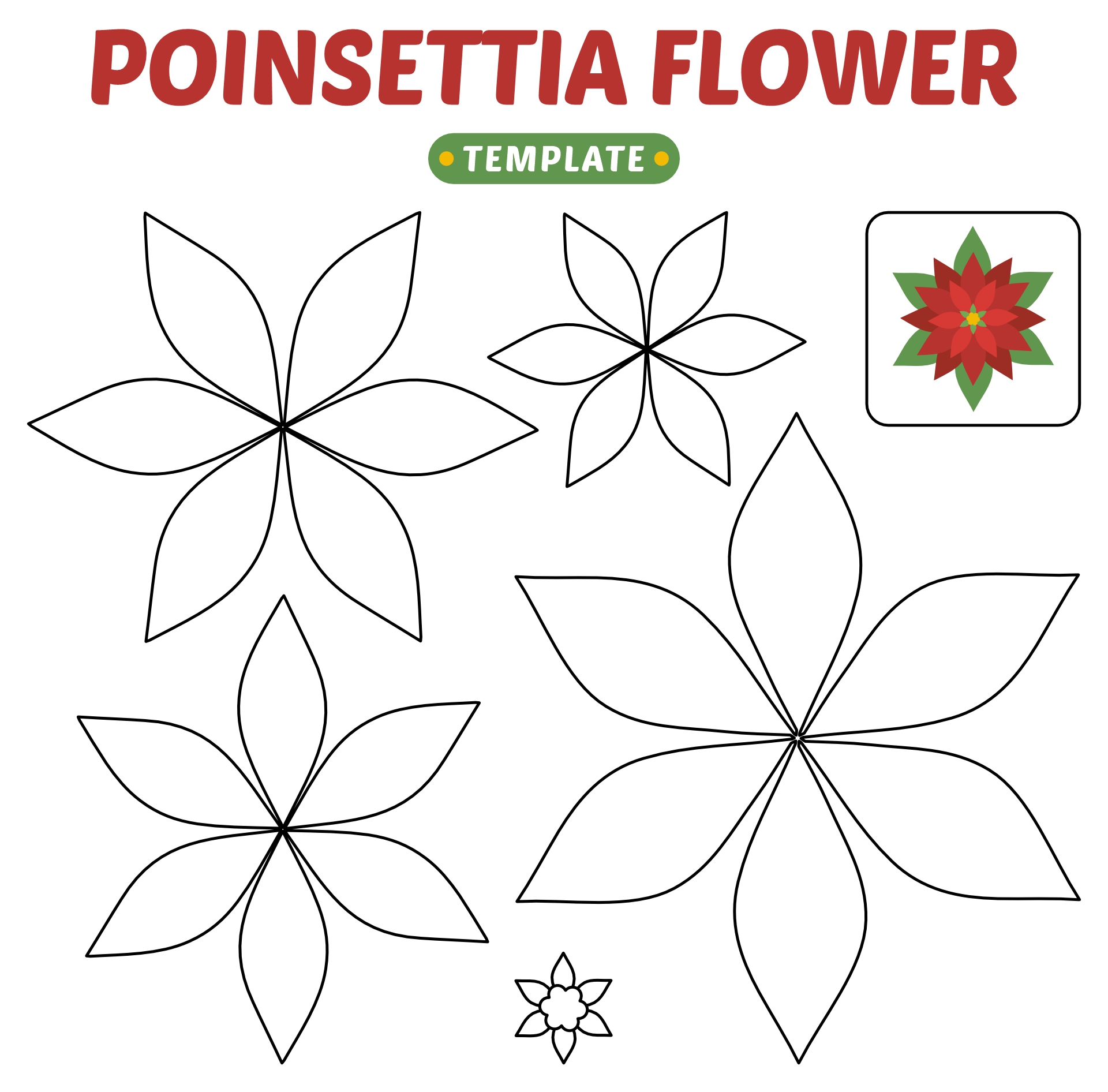 Poinsettia Flower Template