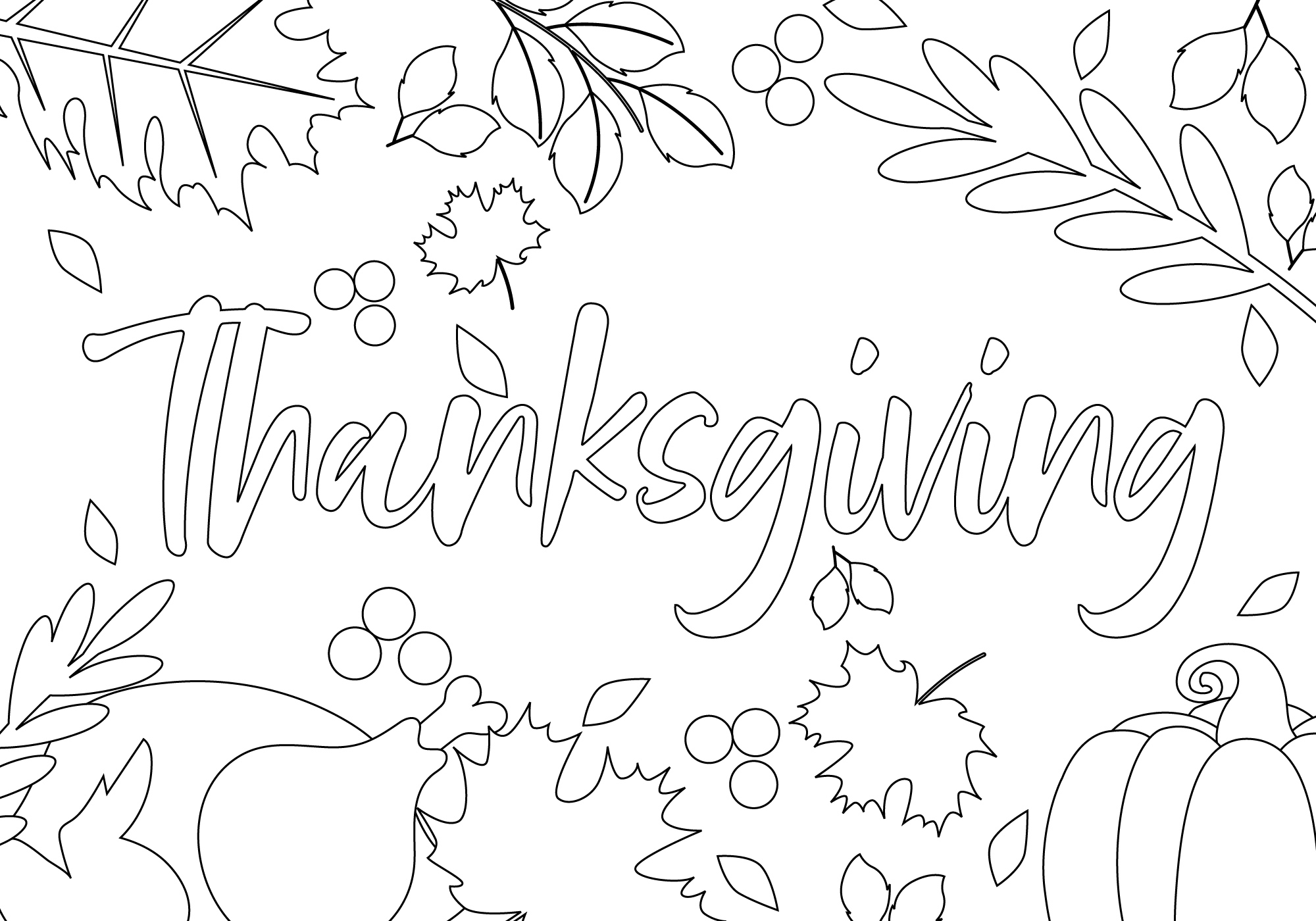 Printable Adult Coloring Thanksgiving Placemats