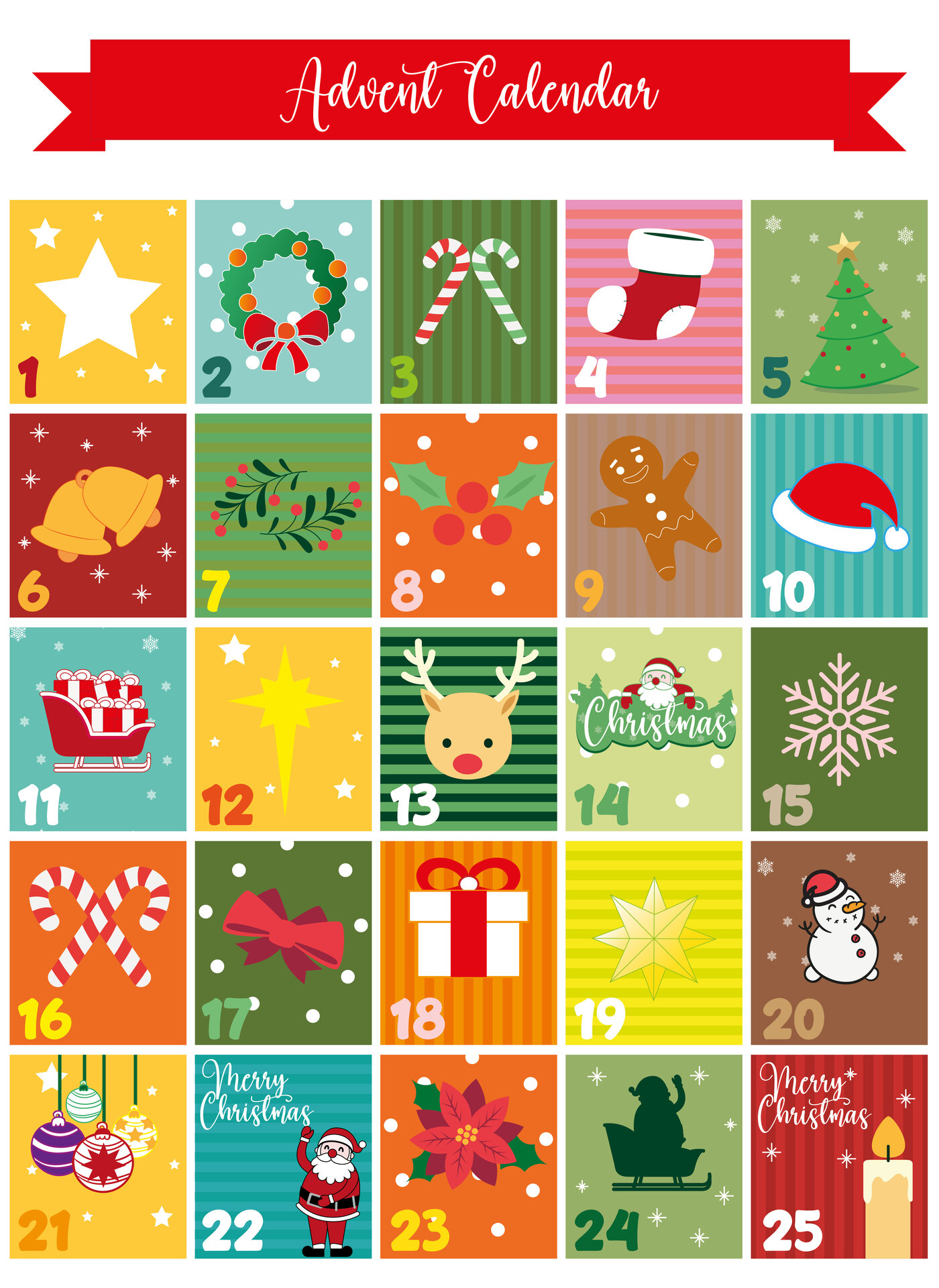 Printable Advent Calendar Tags for Kids