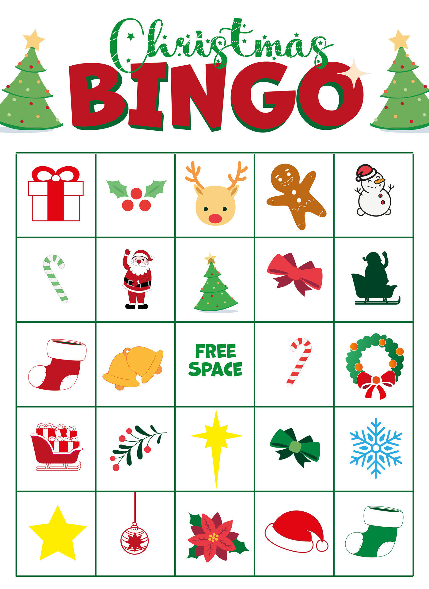 Printable Christmas Bingo Cards for Holiday Party