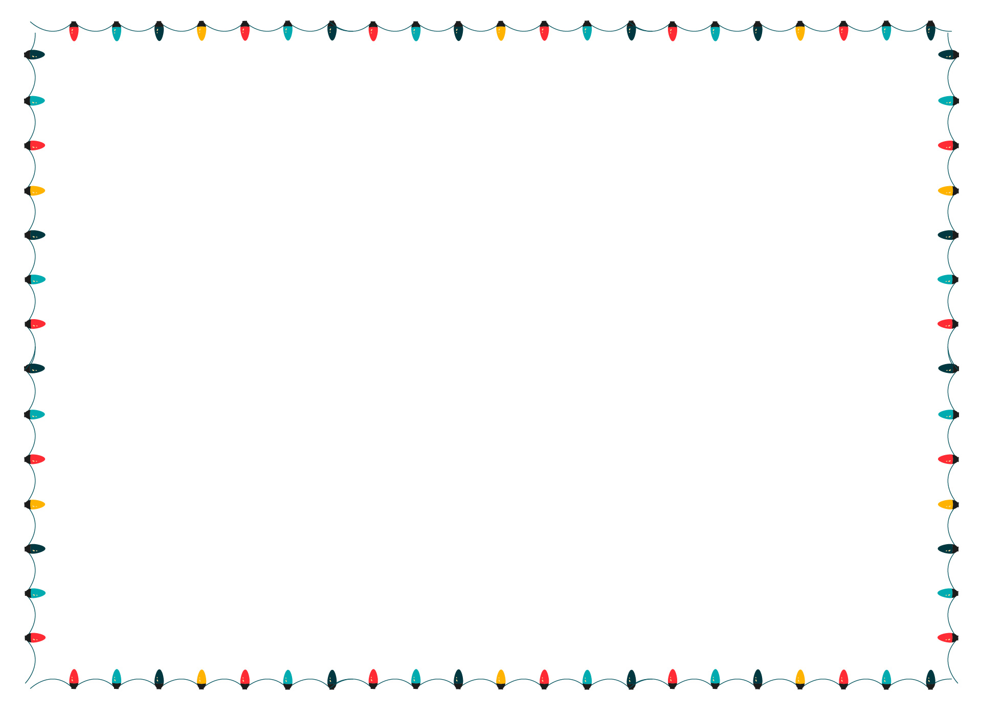 Printable Clip Art with Christmas Lights Border