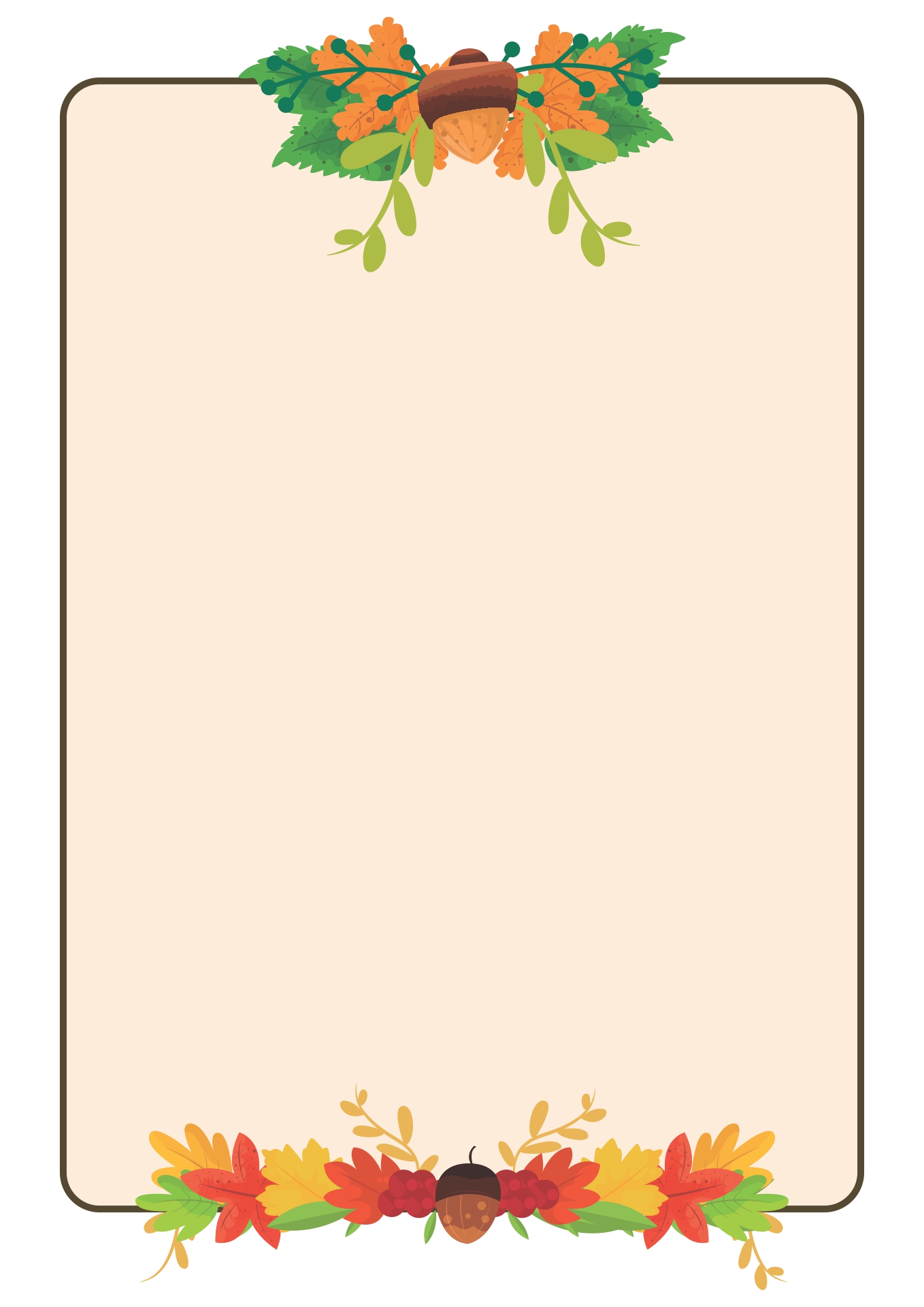 Printable Cornucopia Thanksgiving Borders