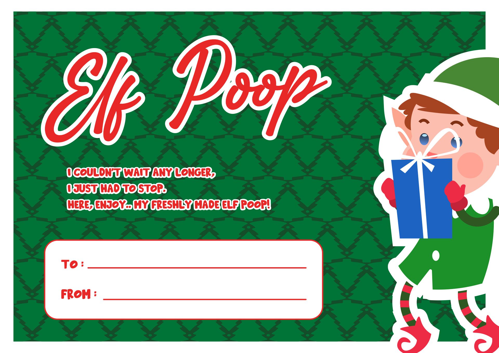 Printable Elf Poop Present Tags