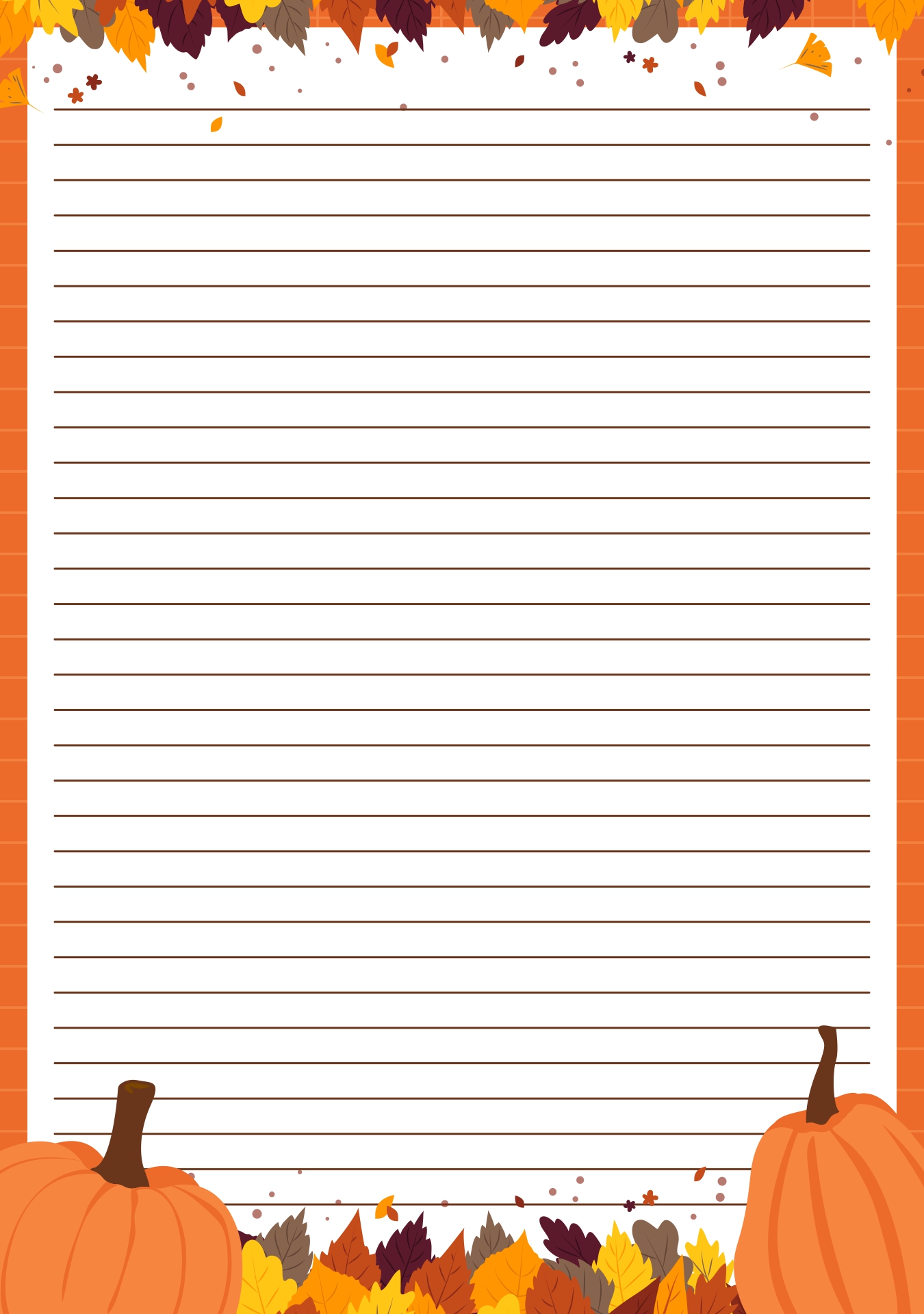 Printable Fall Harvest Writing Paper