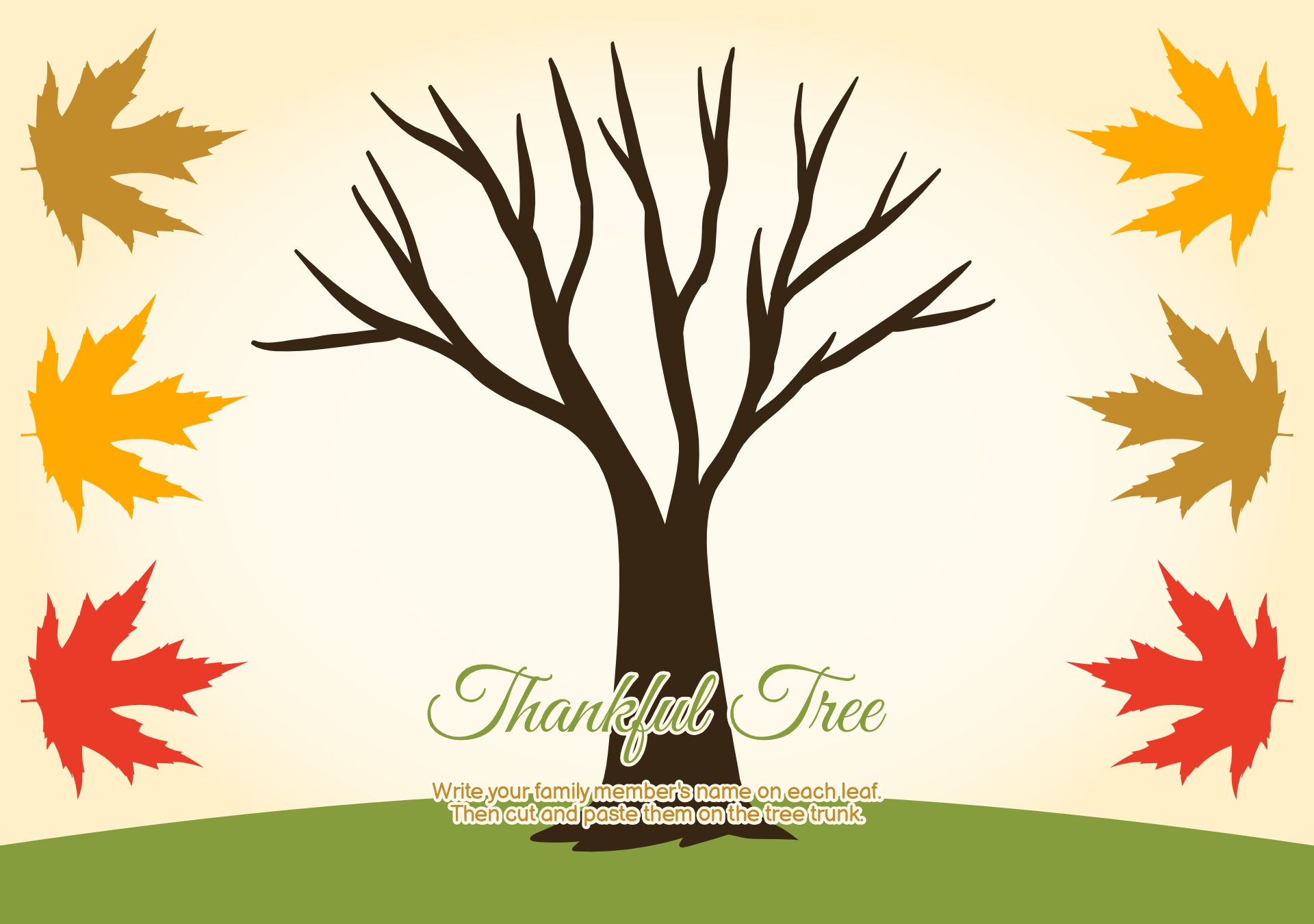 Printable Family Gratitude Tree