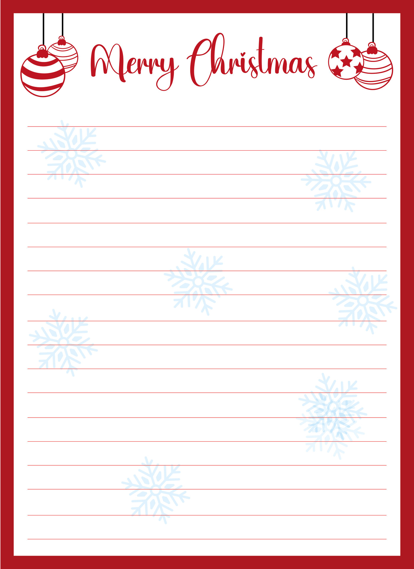 Printable Festive Letter Templates