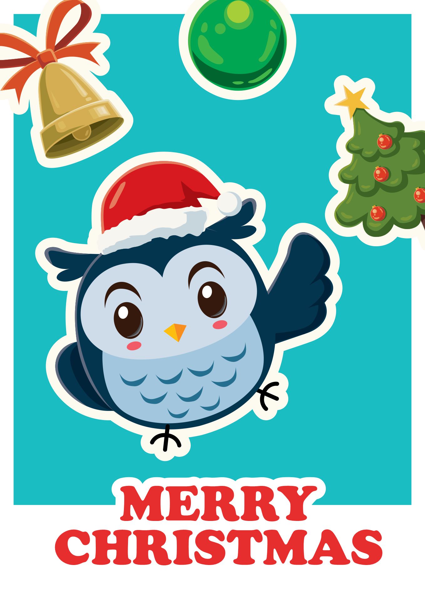 Printable Owl Holiday Greeting Cards