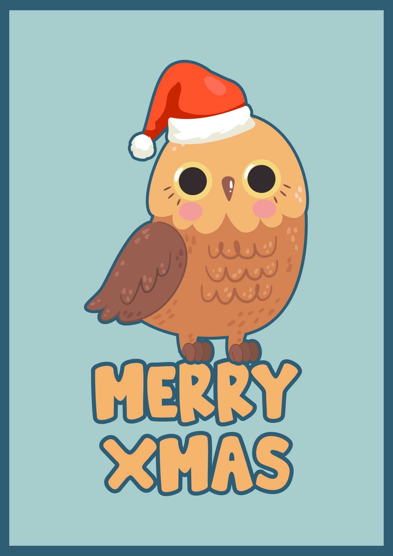 Printable Owl Xmas Cards