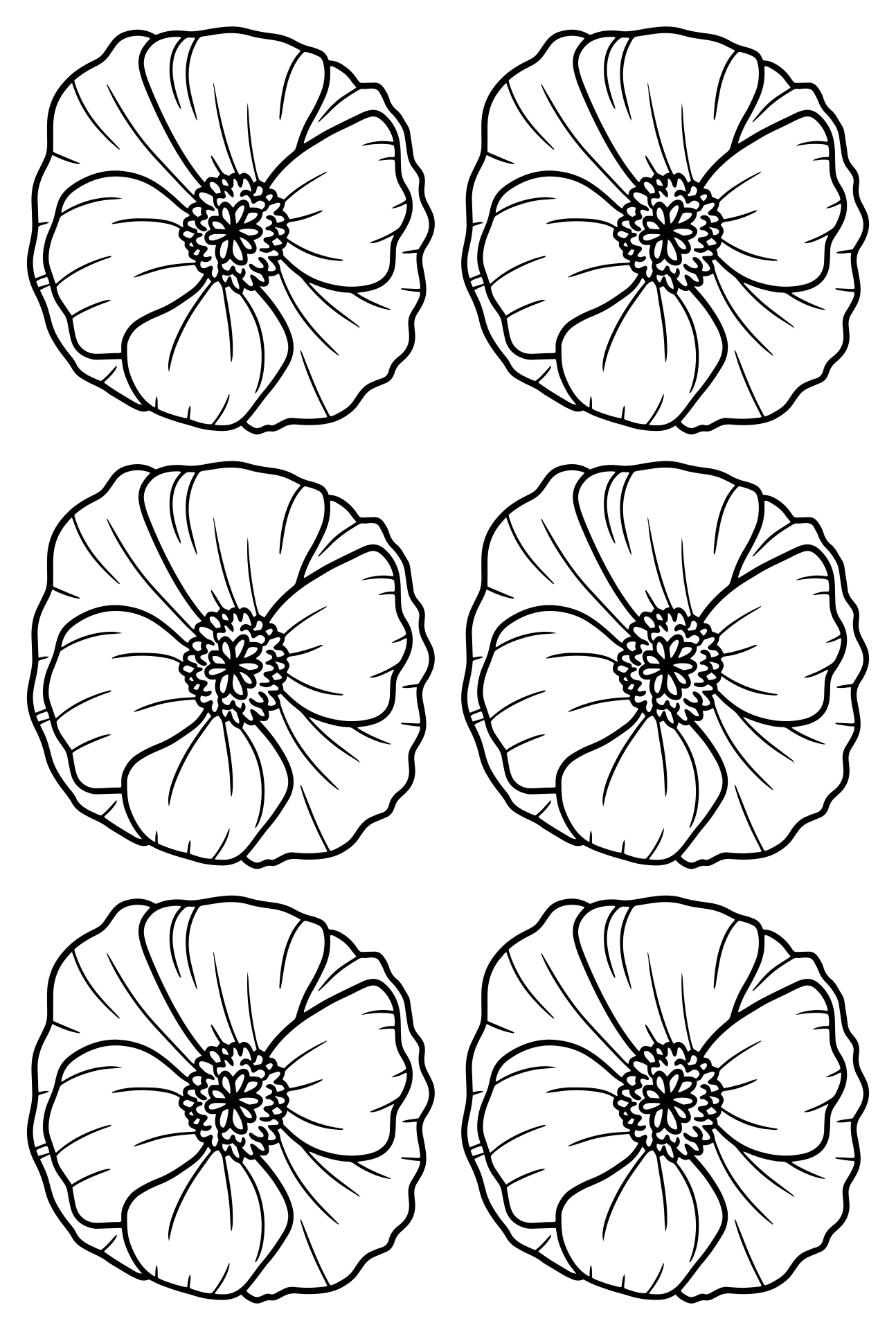 Printable Poppy Stencil Art Templates