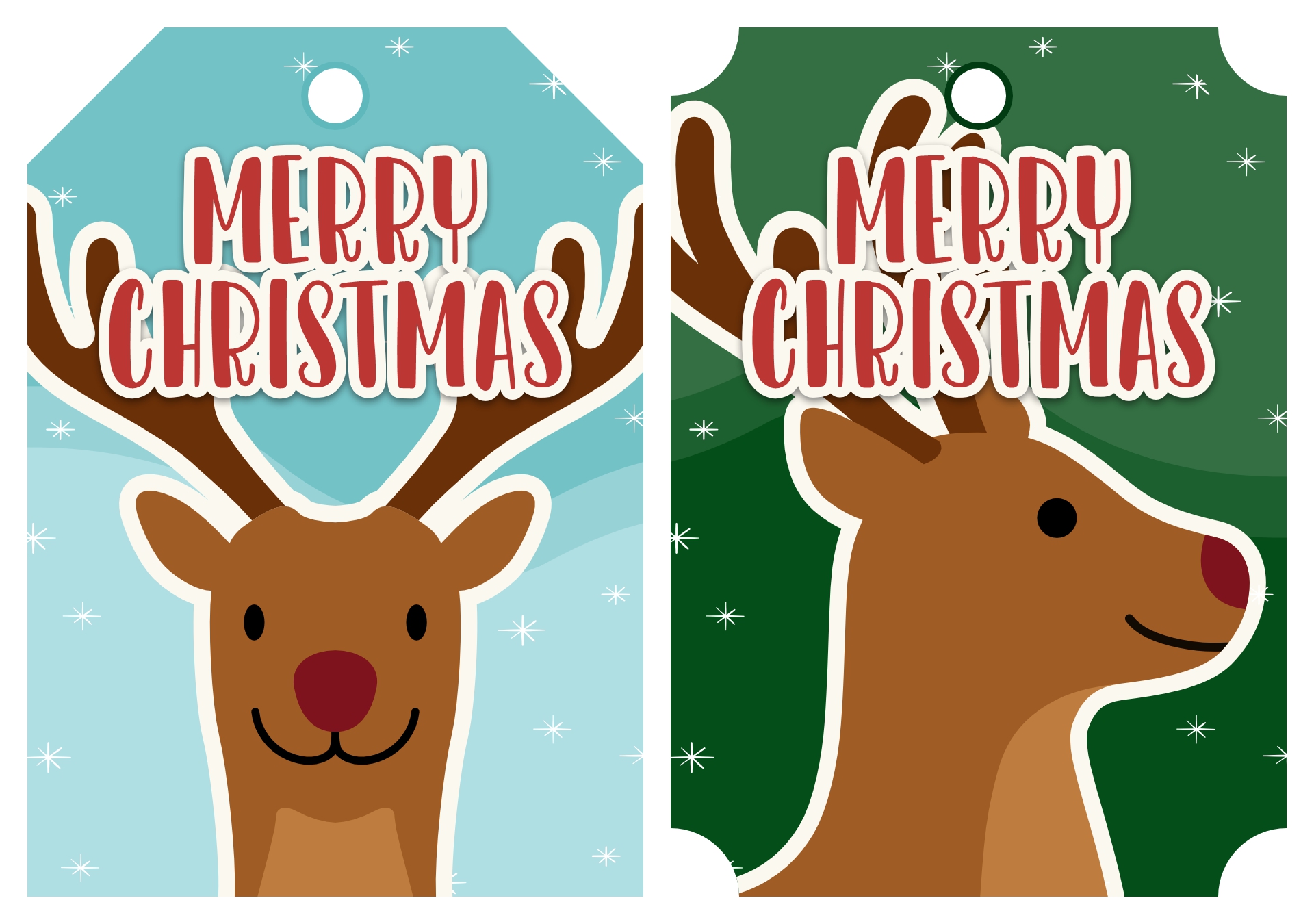 Printable Reindeer Gift Labels