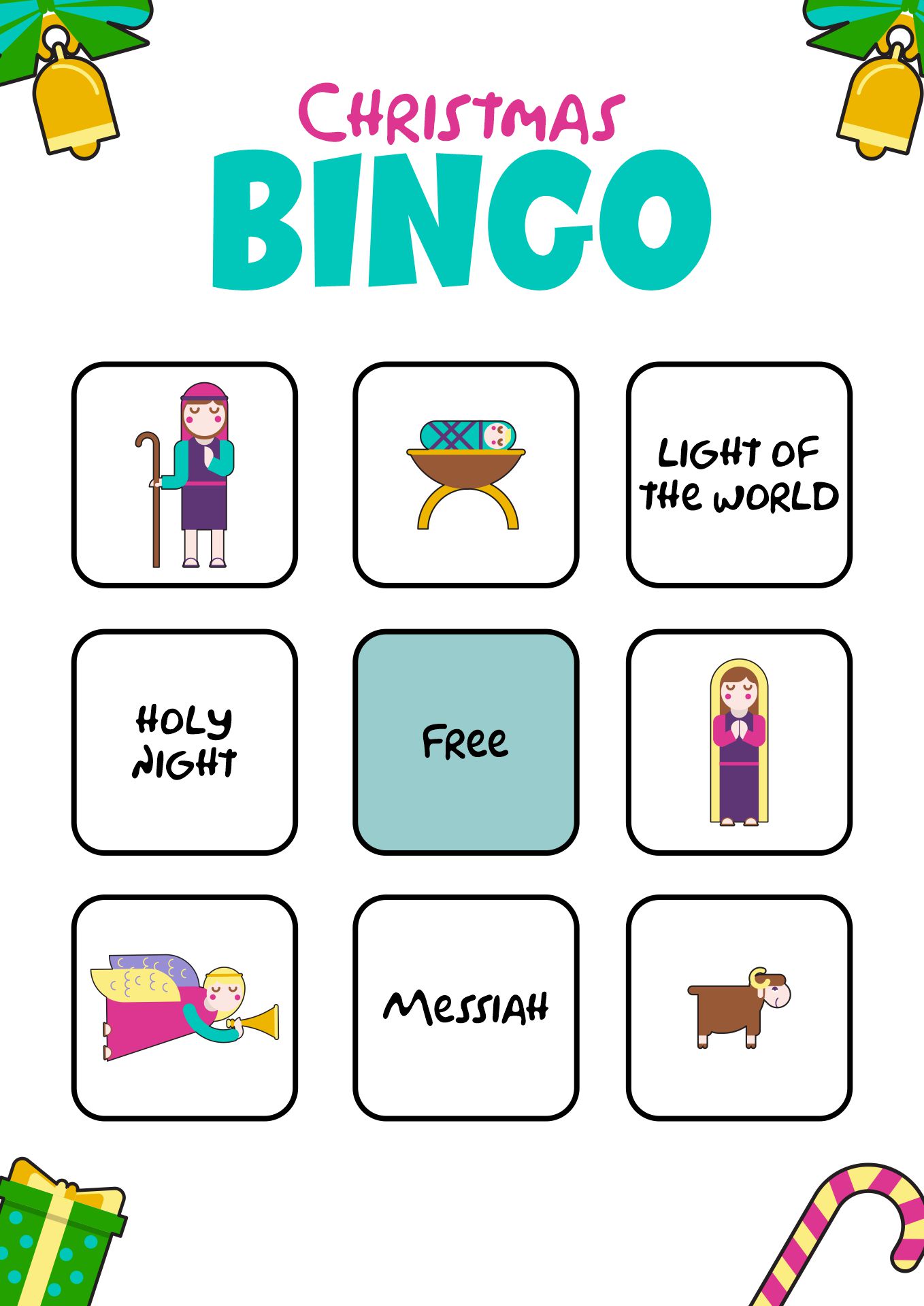 Printable Religious Christmas Bingo Game