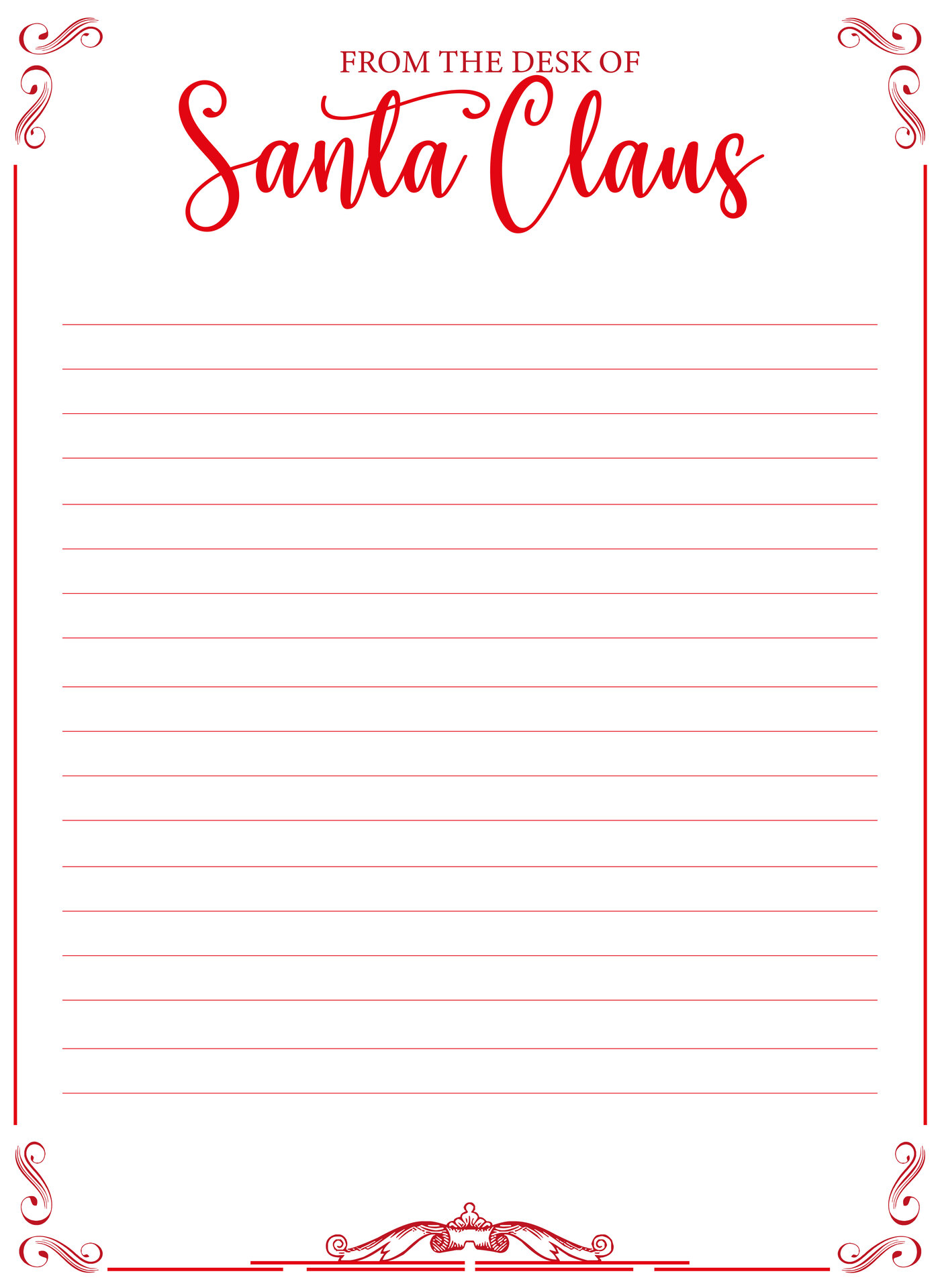 Printable Santa Letter Stationery