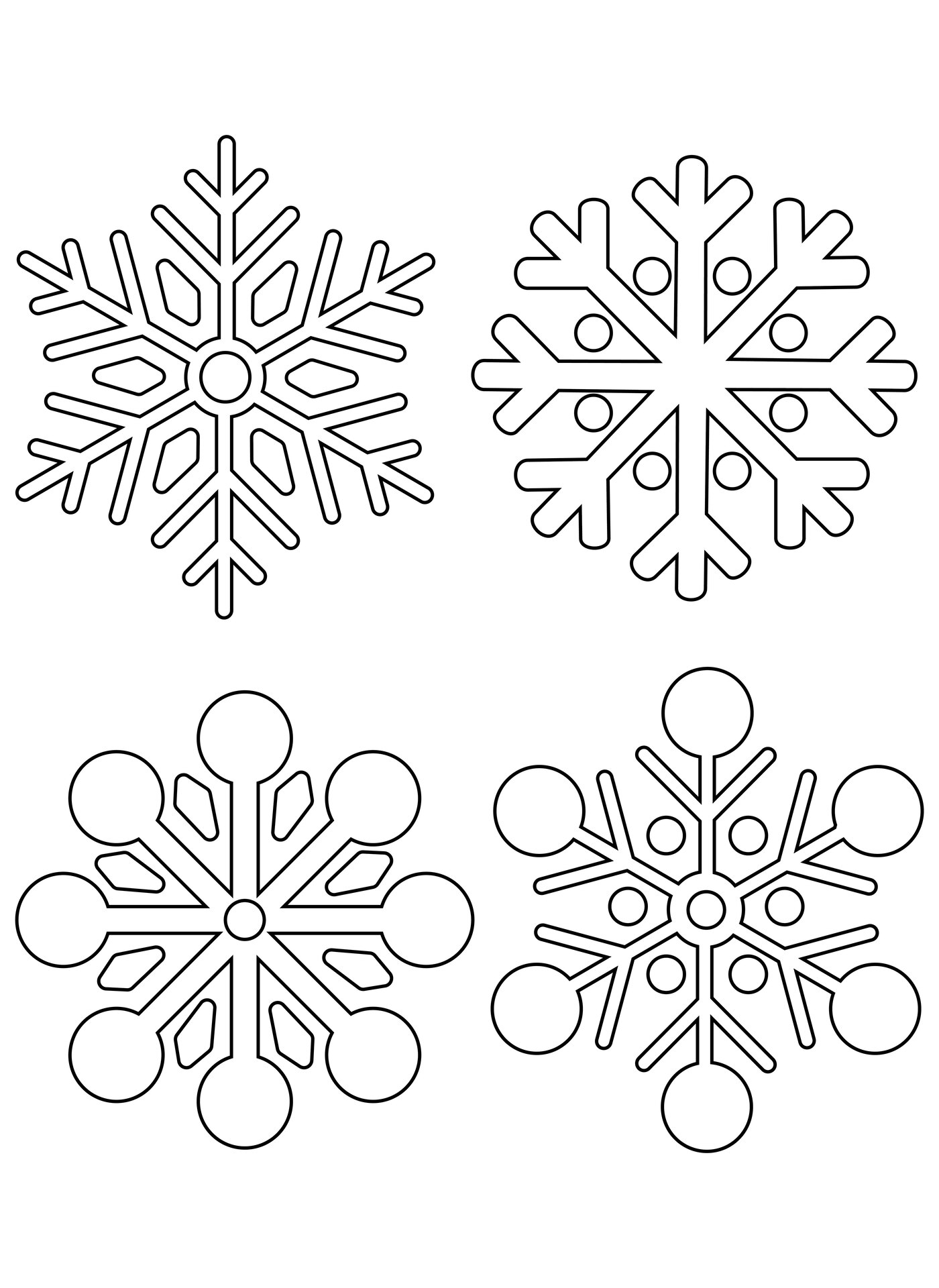 Printable Snowflake Shapes for Kids