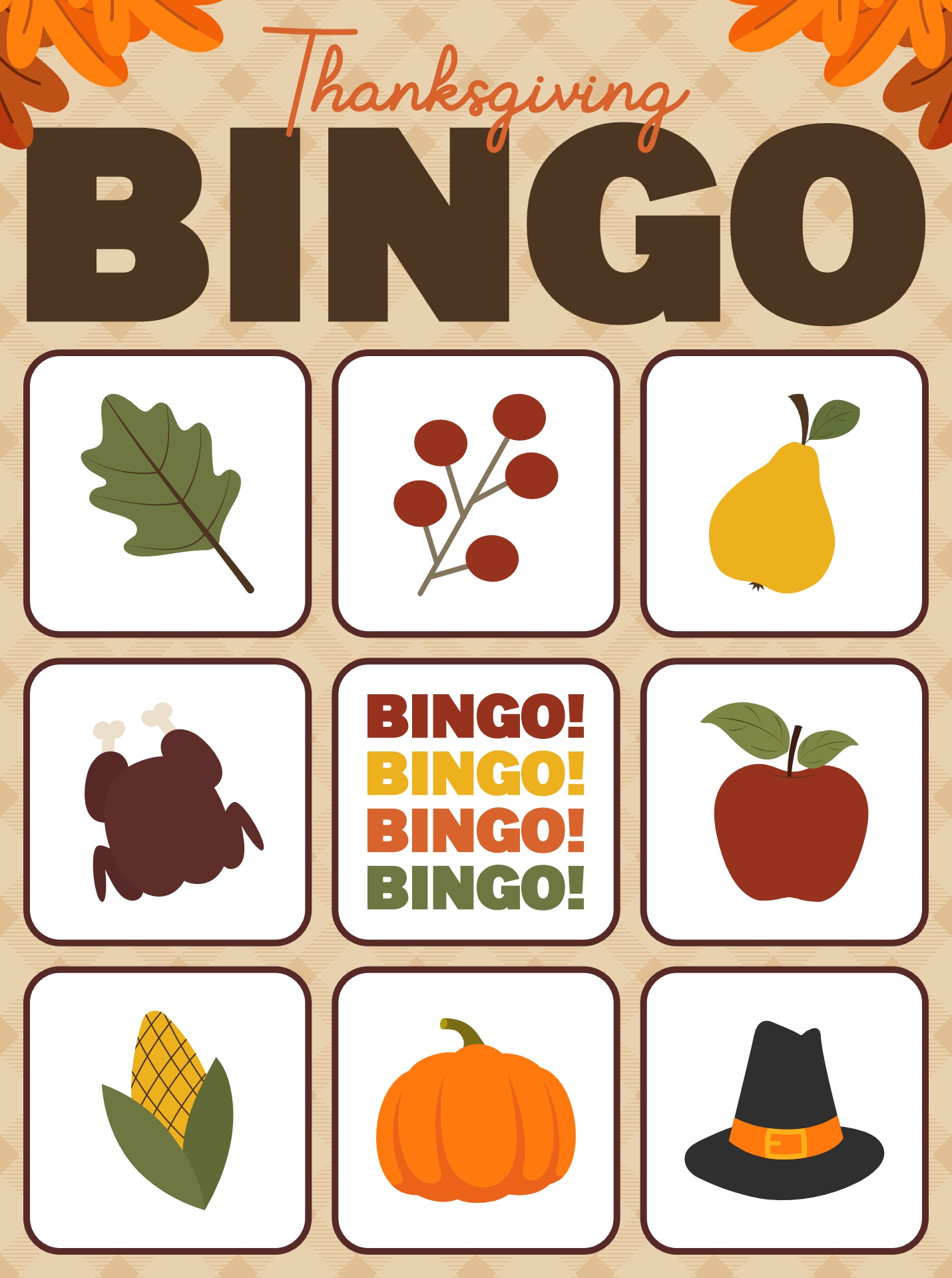 Printable Thanksgiving Bingo with Pictures