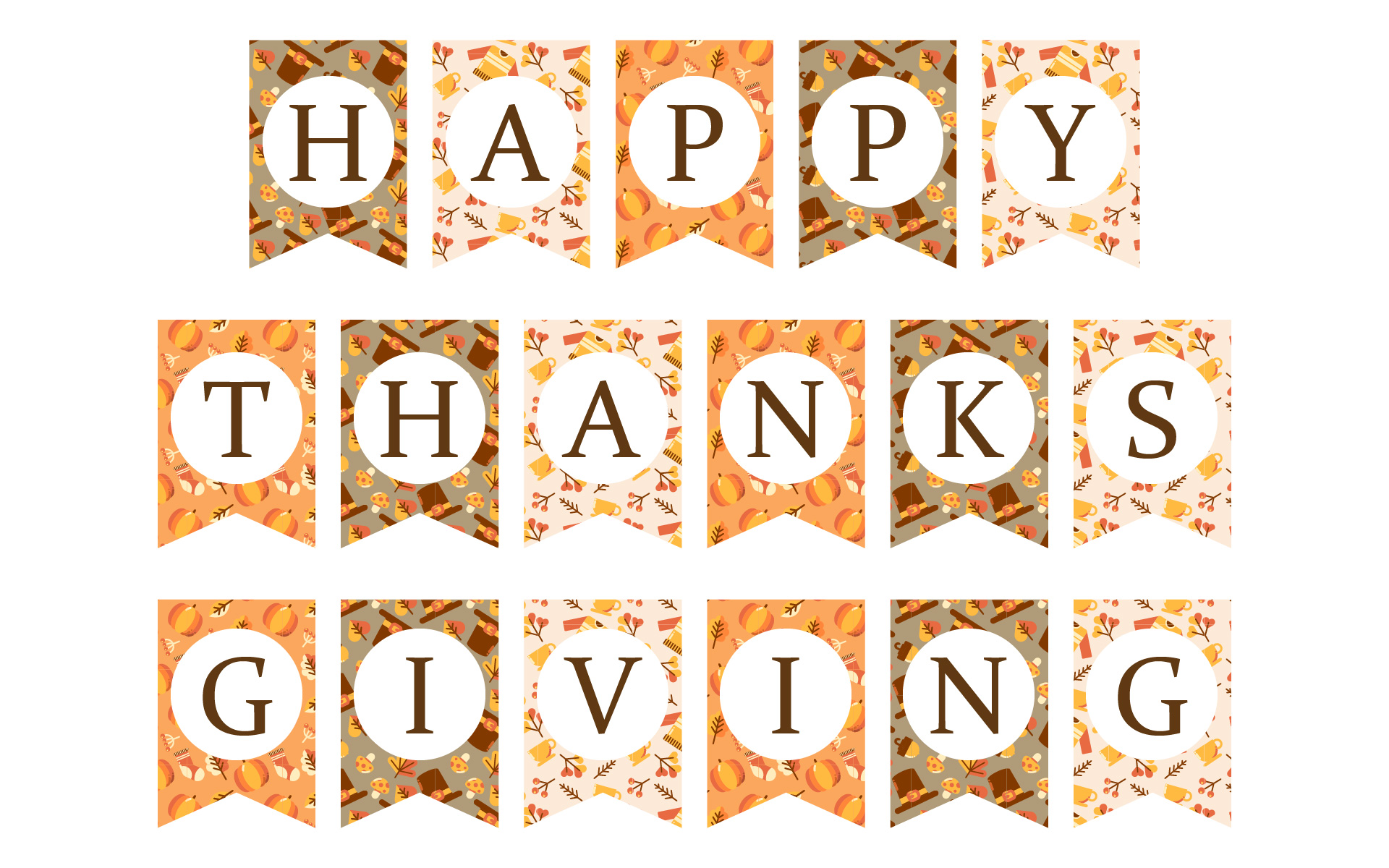 Printable Thanksgiving Bunting Designs