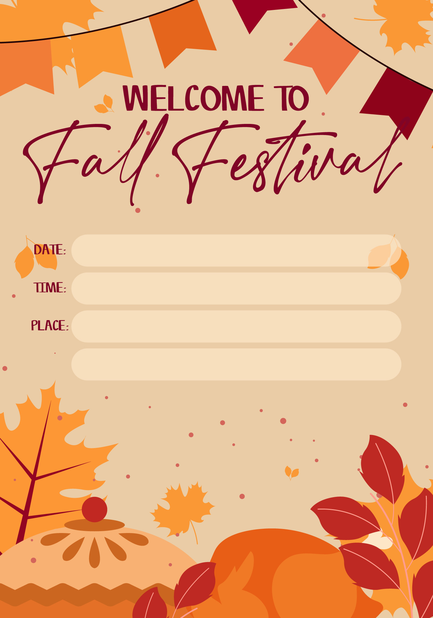 Printable Thanksgiving Flyer for Fall Festival