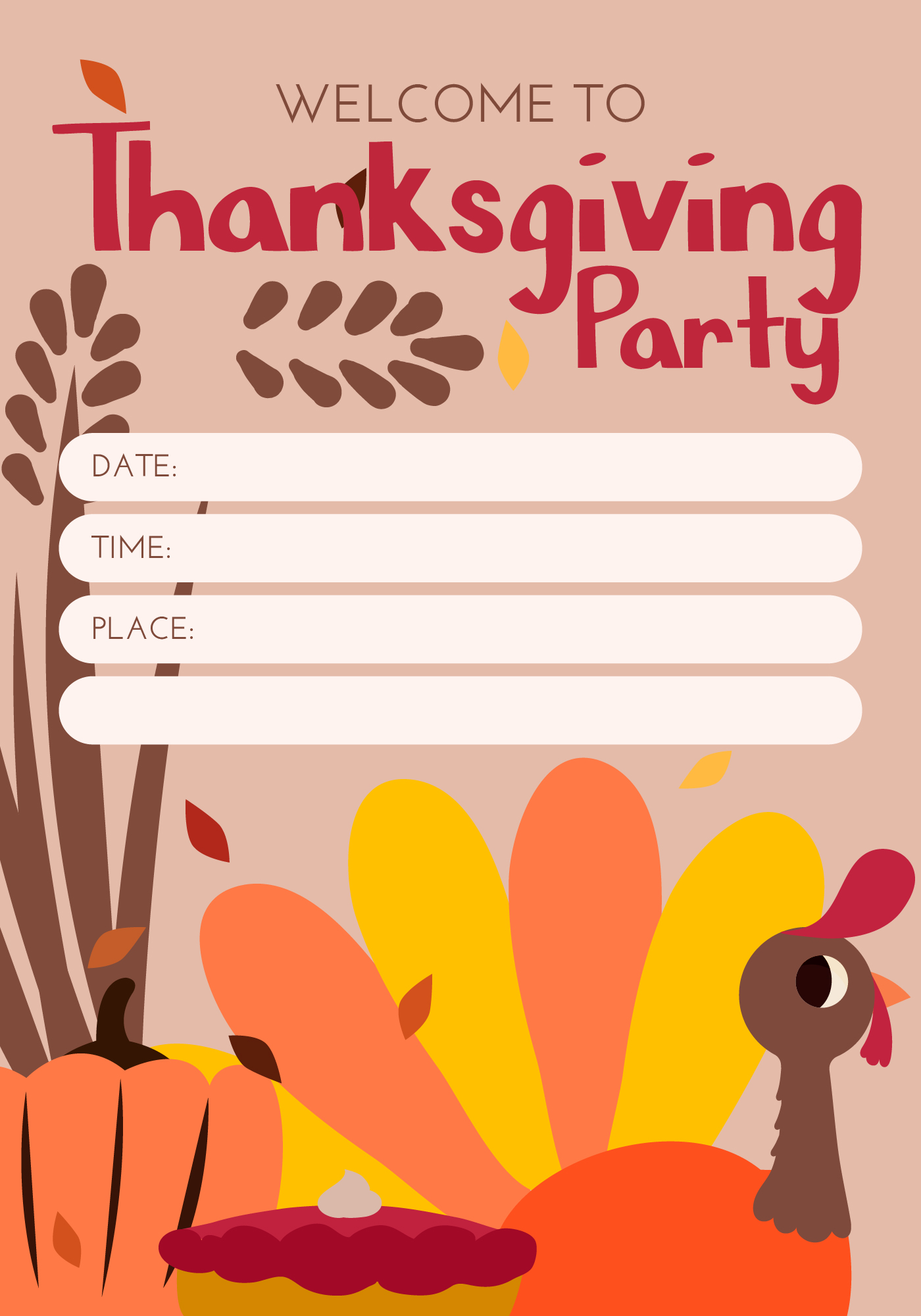 Printable Thanksgiving Flyer for School Activity