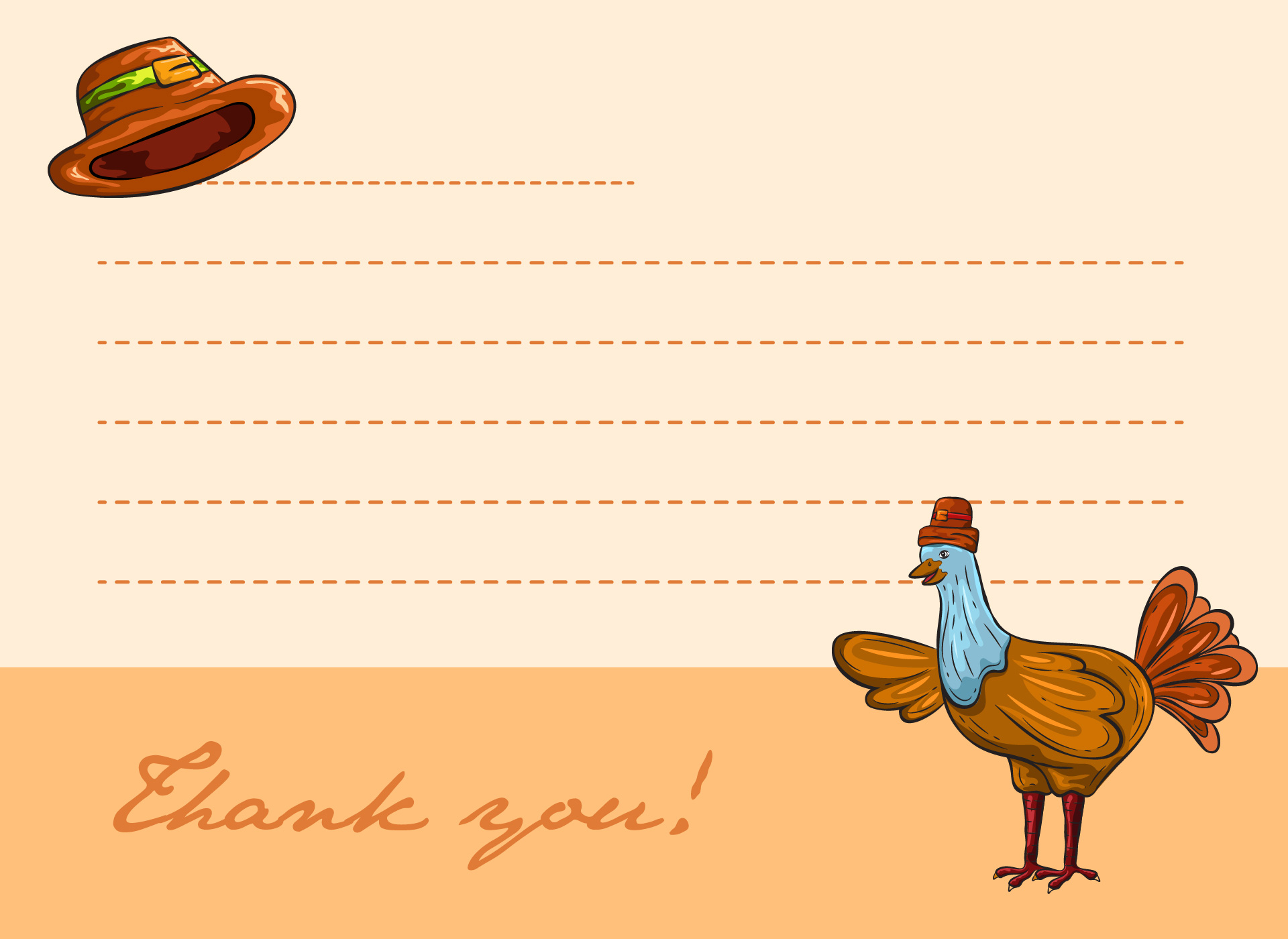 Printable Thanksgiving Thank You Card