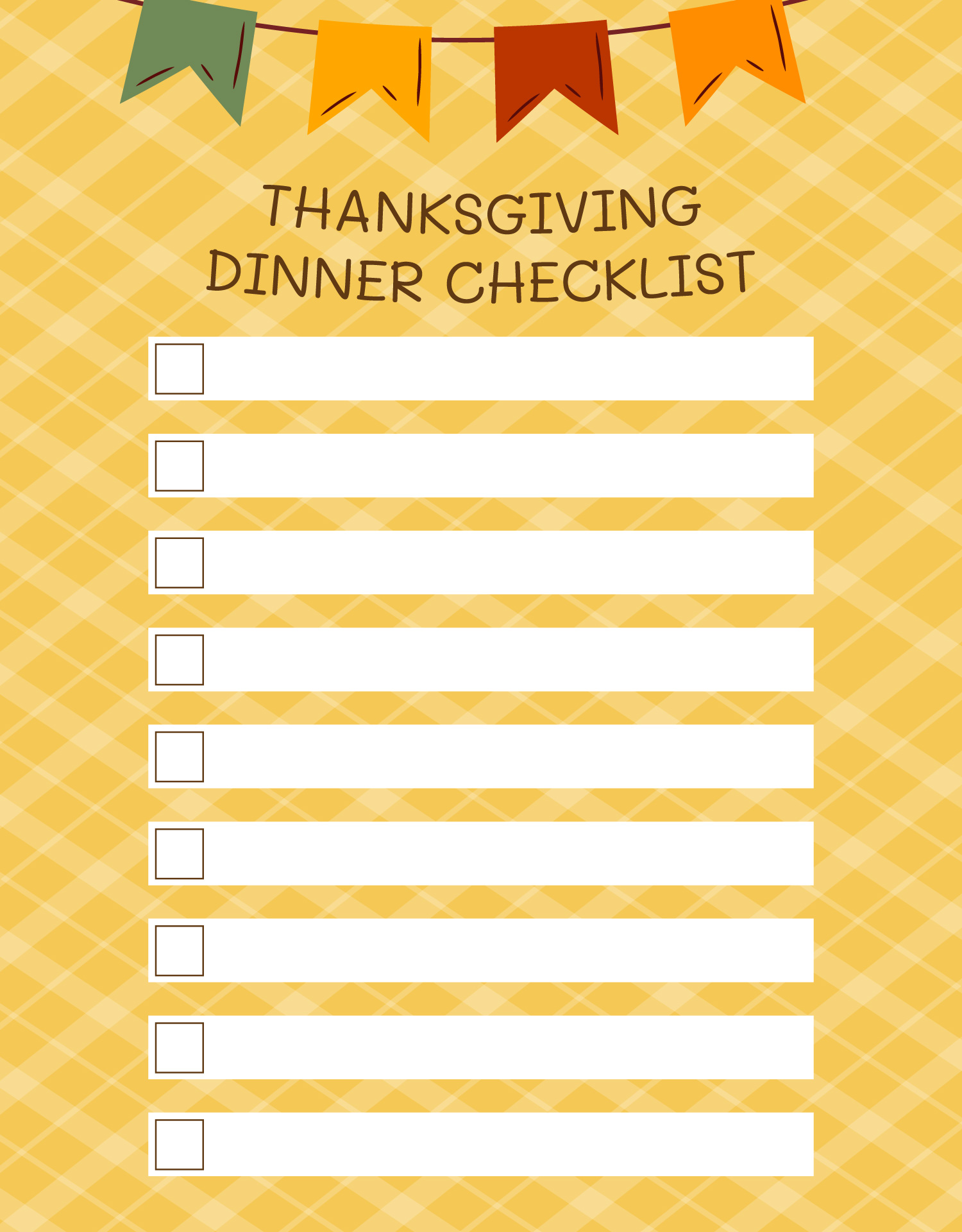 Printable Traditional Thanksgiving Menu