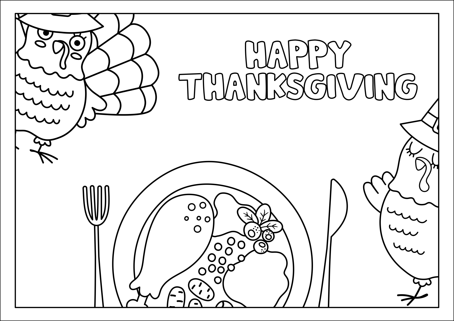 Printable Turkey Coloring Placemats