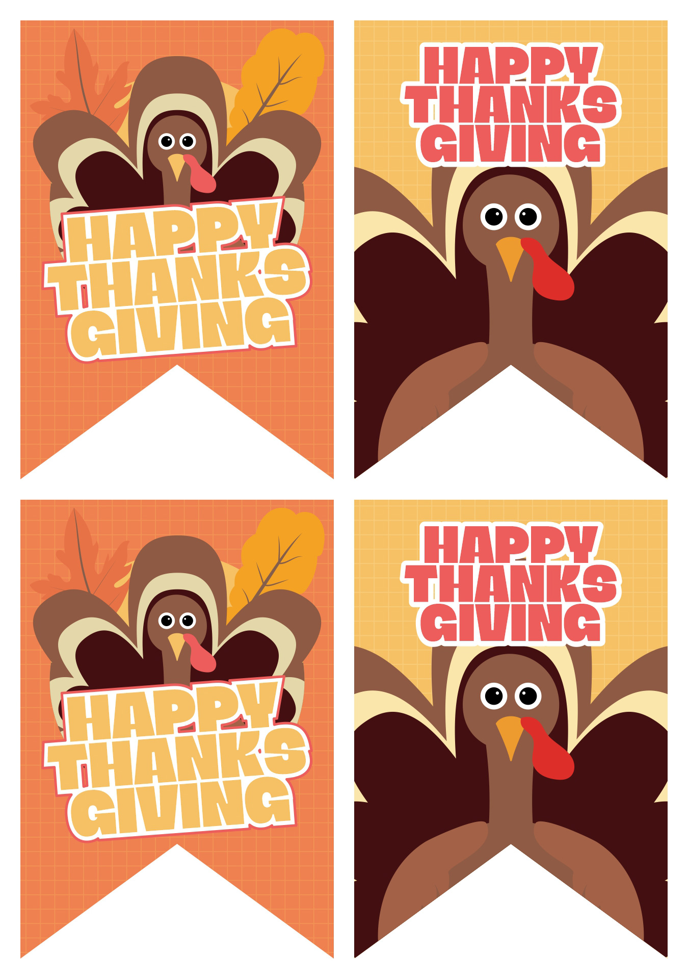 Printable turkey decorations for Thanksgiving