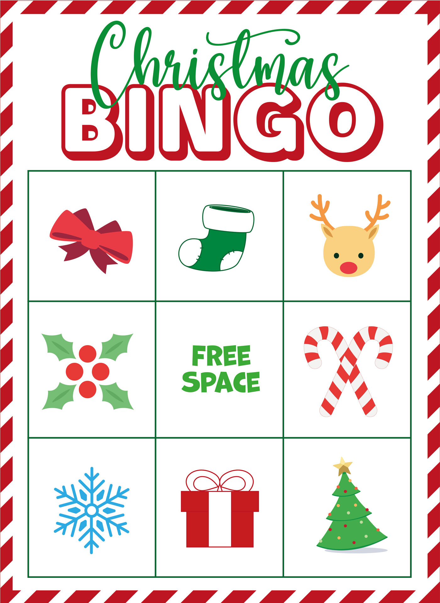 Printable Vintage Christmas Bingo Game