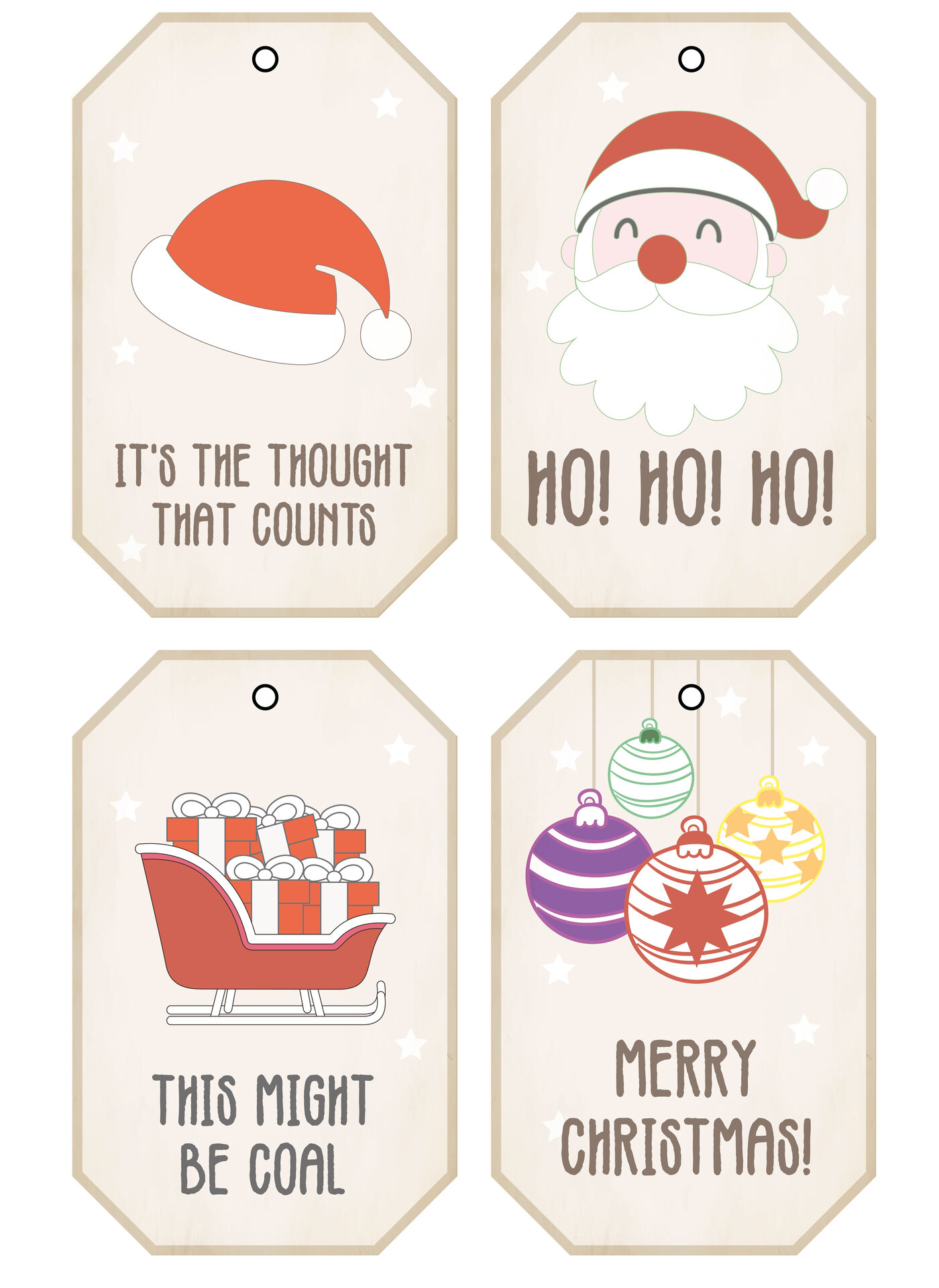 Printable Vintage Christmas Gift Tags