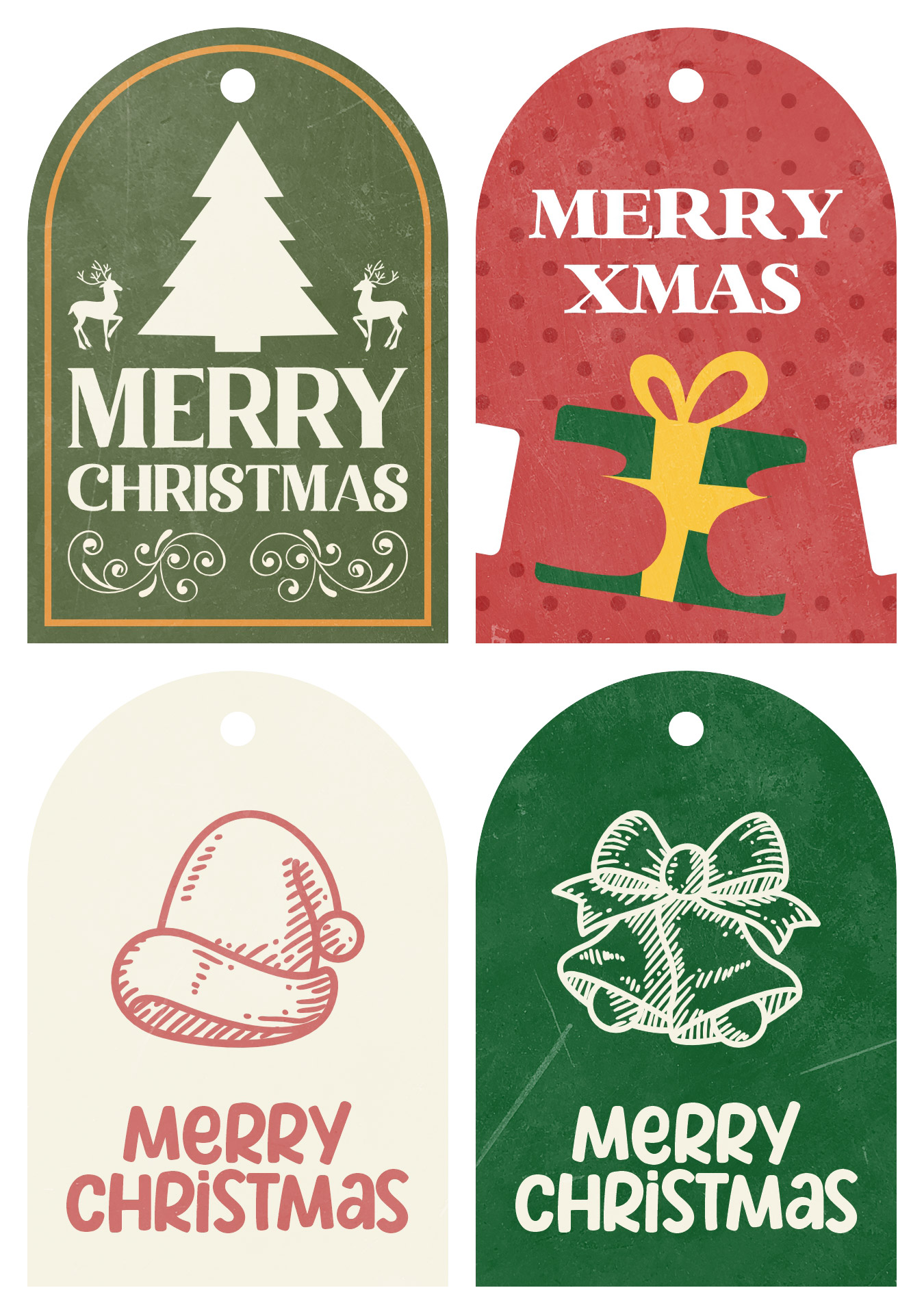 Printable Vintage Christmas Tags