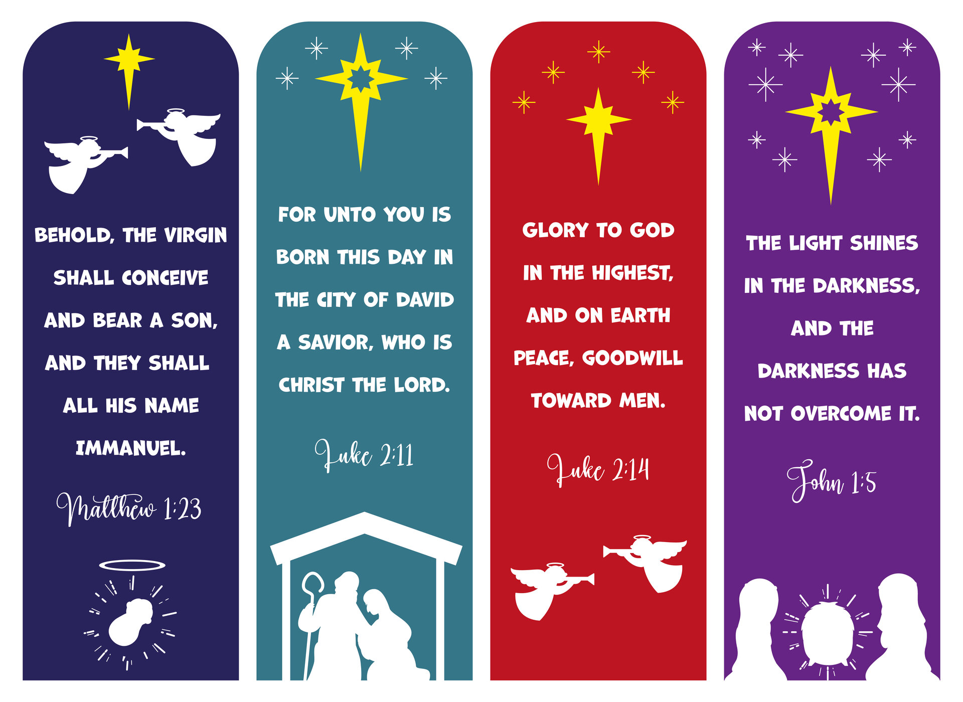 Religious Christmas Bookmarks Printable