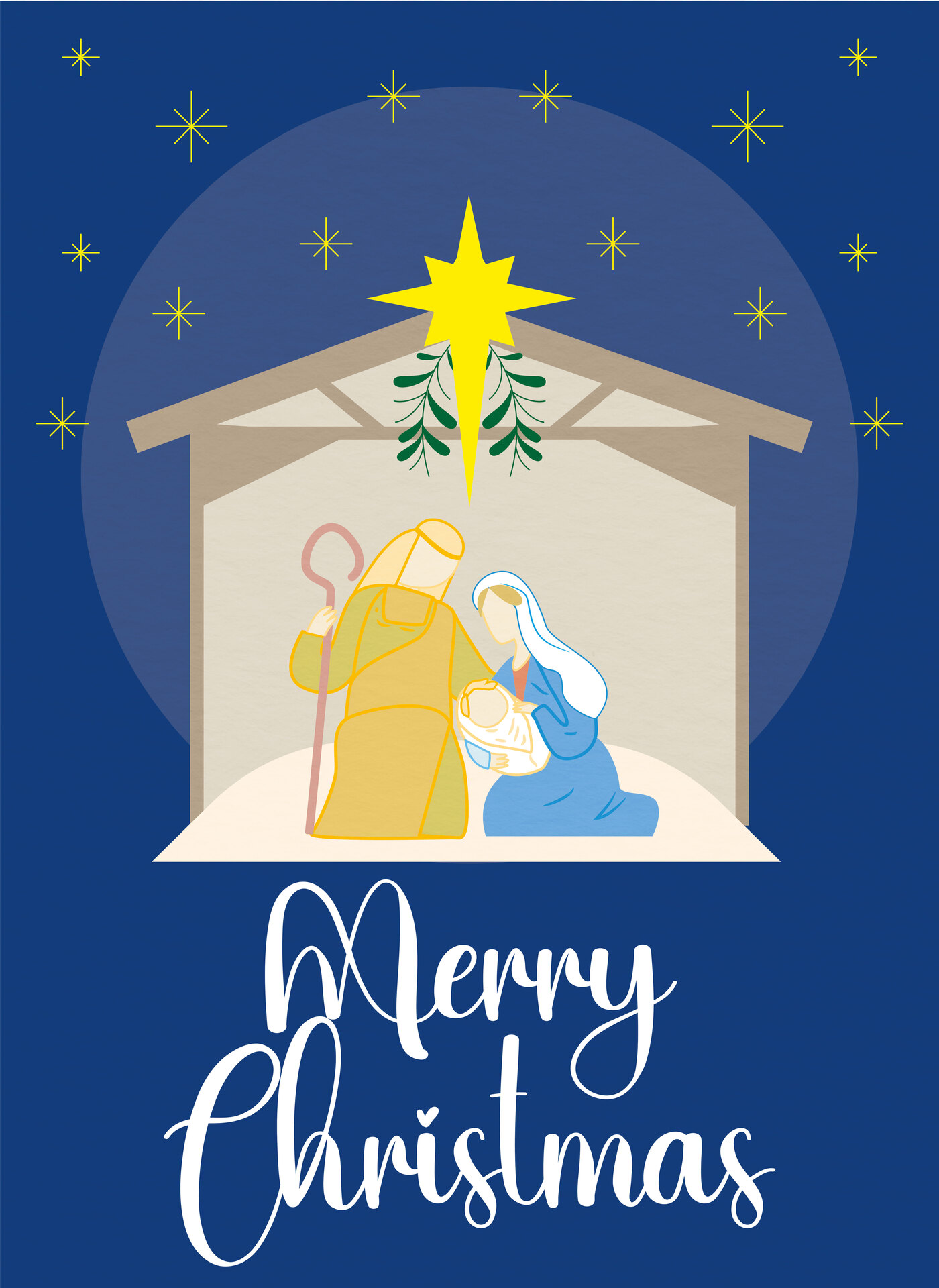 Religious Christmas Nativity Scene Cards