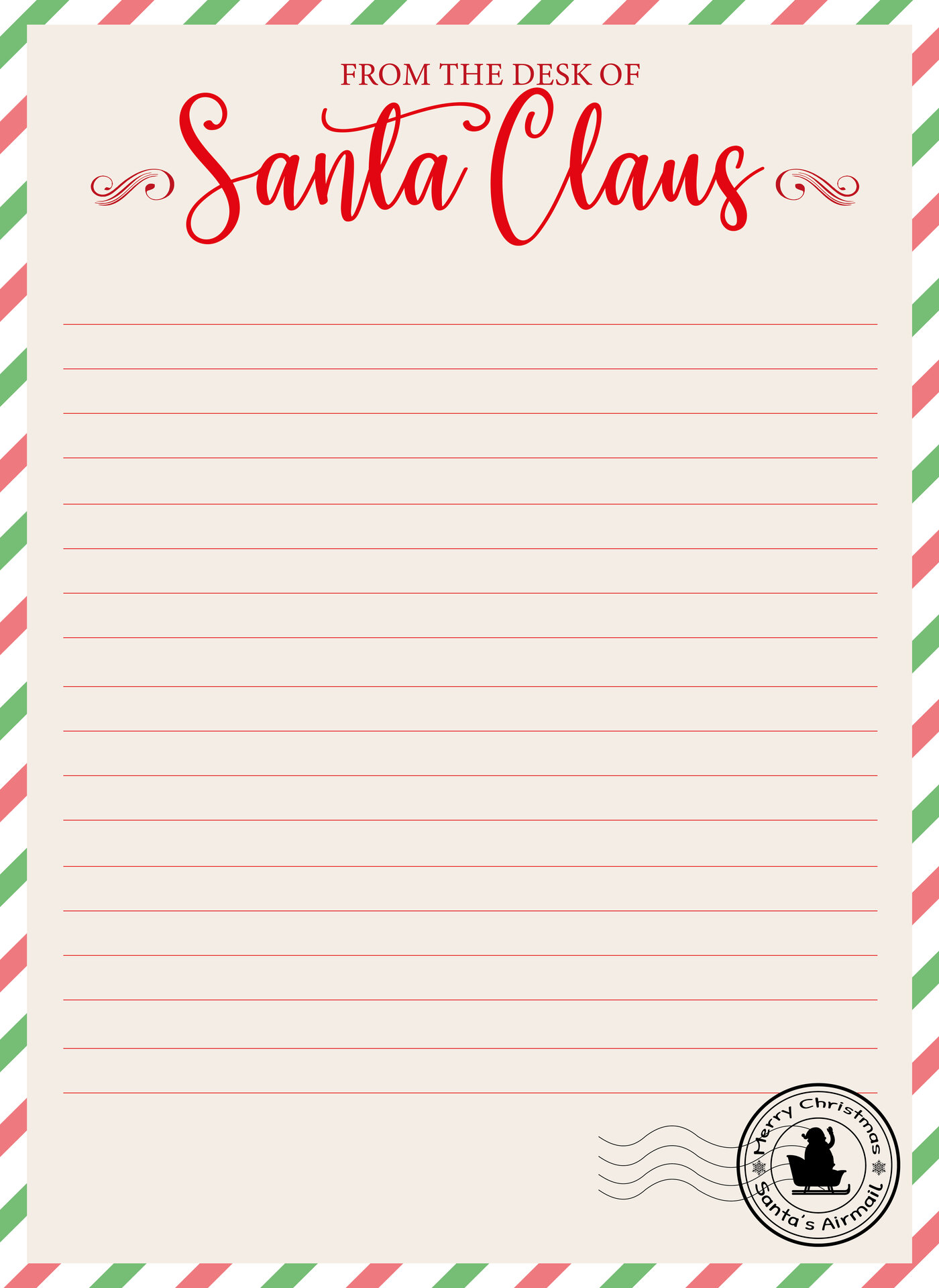 Santa Claus Stationery Printable