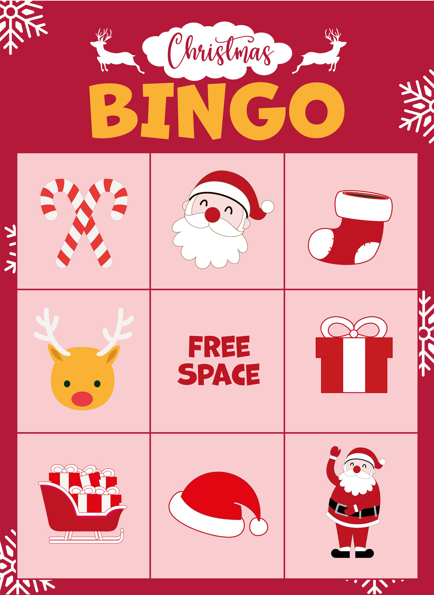 Santa Claus Themed Bingo Cards Printables