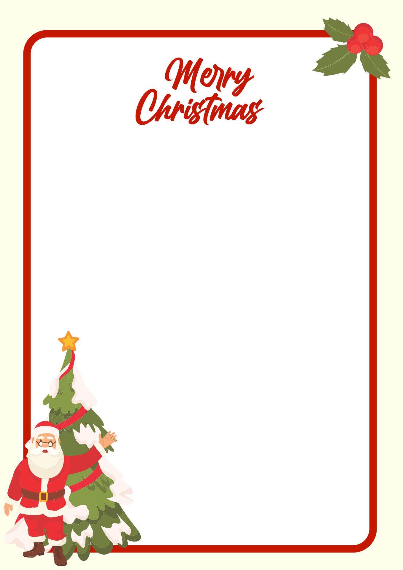 Santa Claus Themed Christmas Border Designs