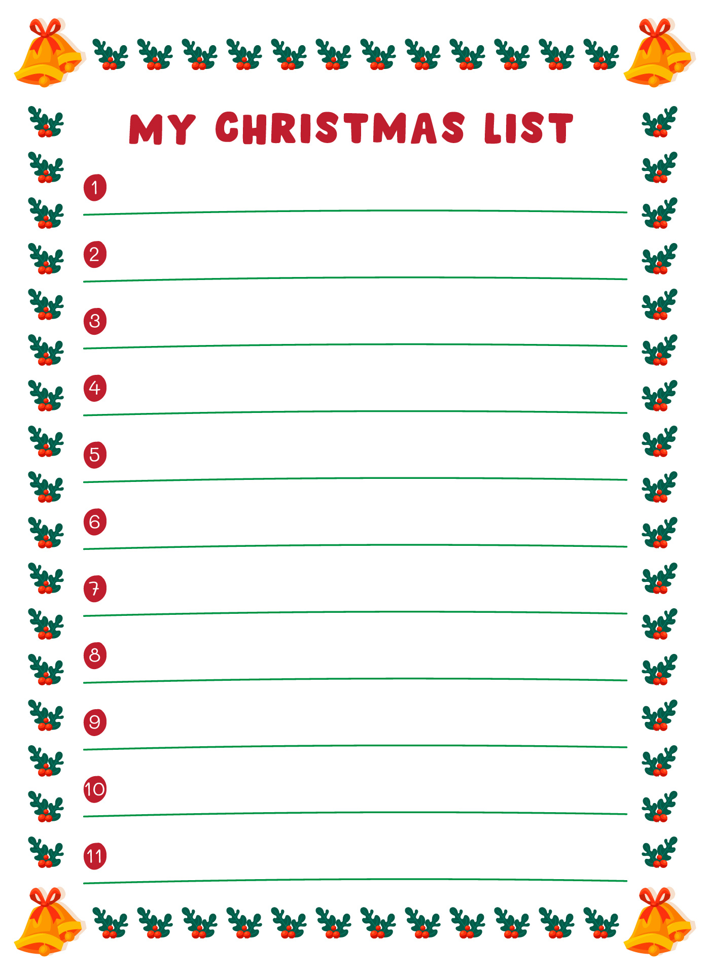 Secret Santa Blank Wish List Printable