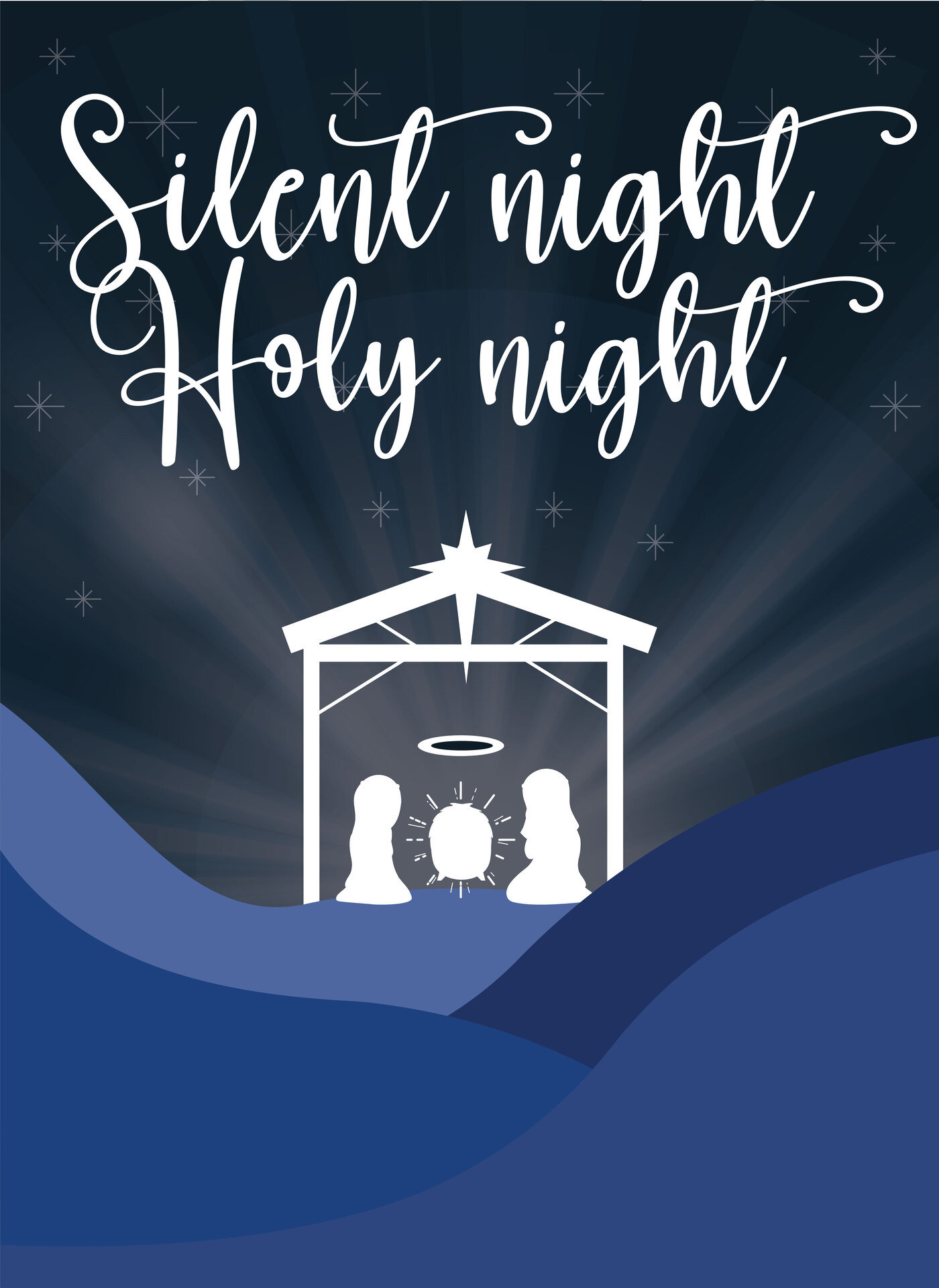 Silent Night Holy Scene Card