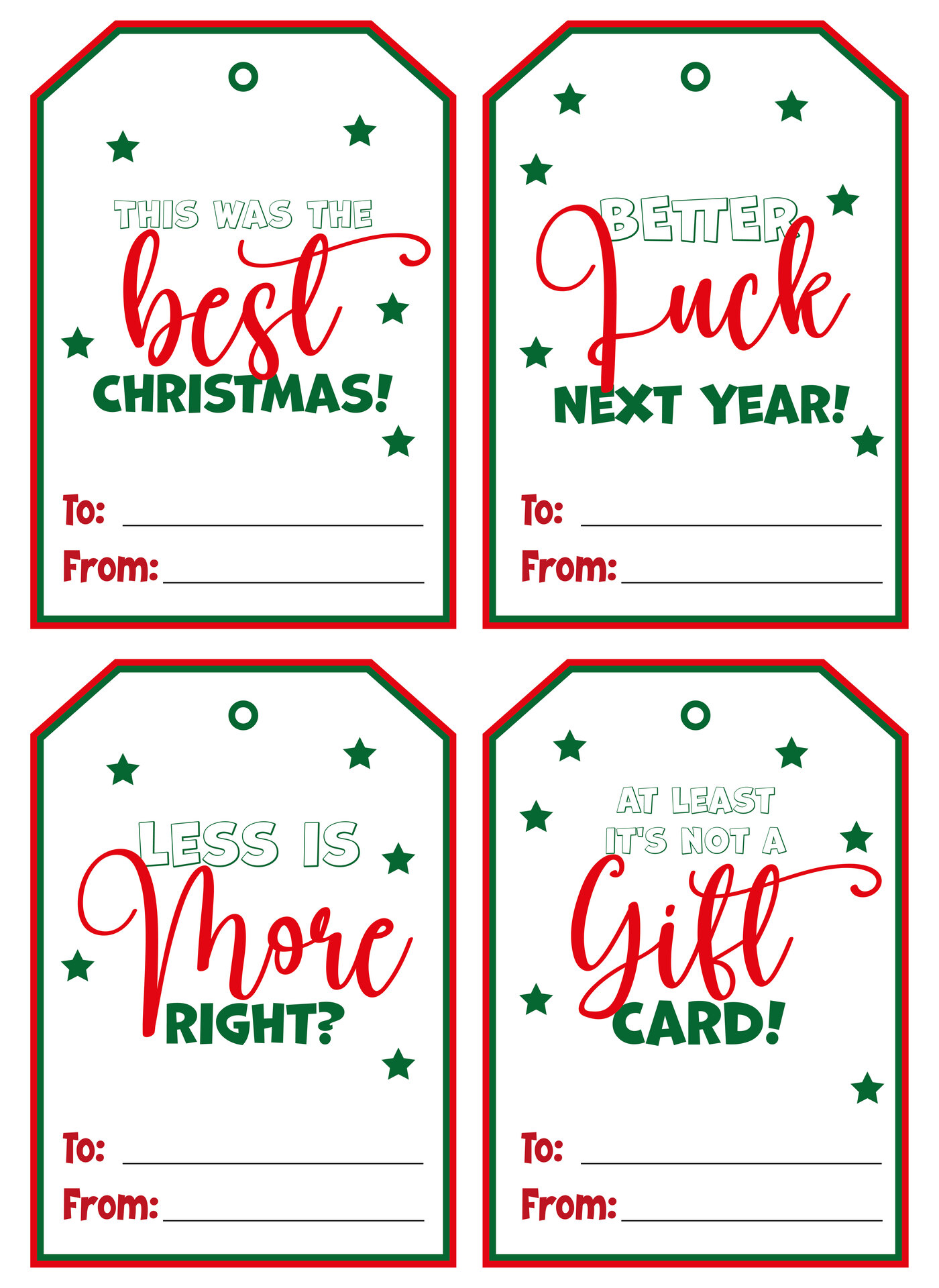 Snarky Christmas Gift Tags