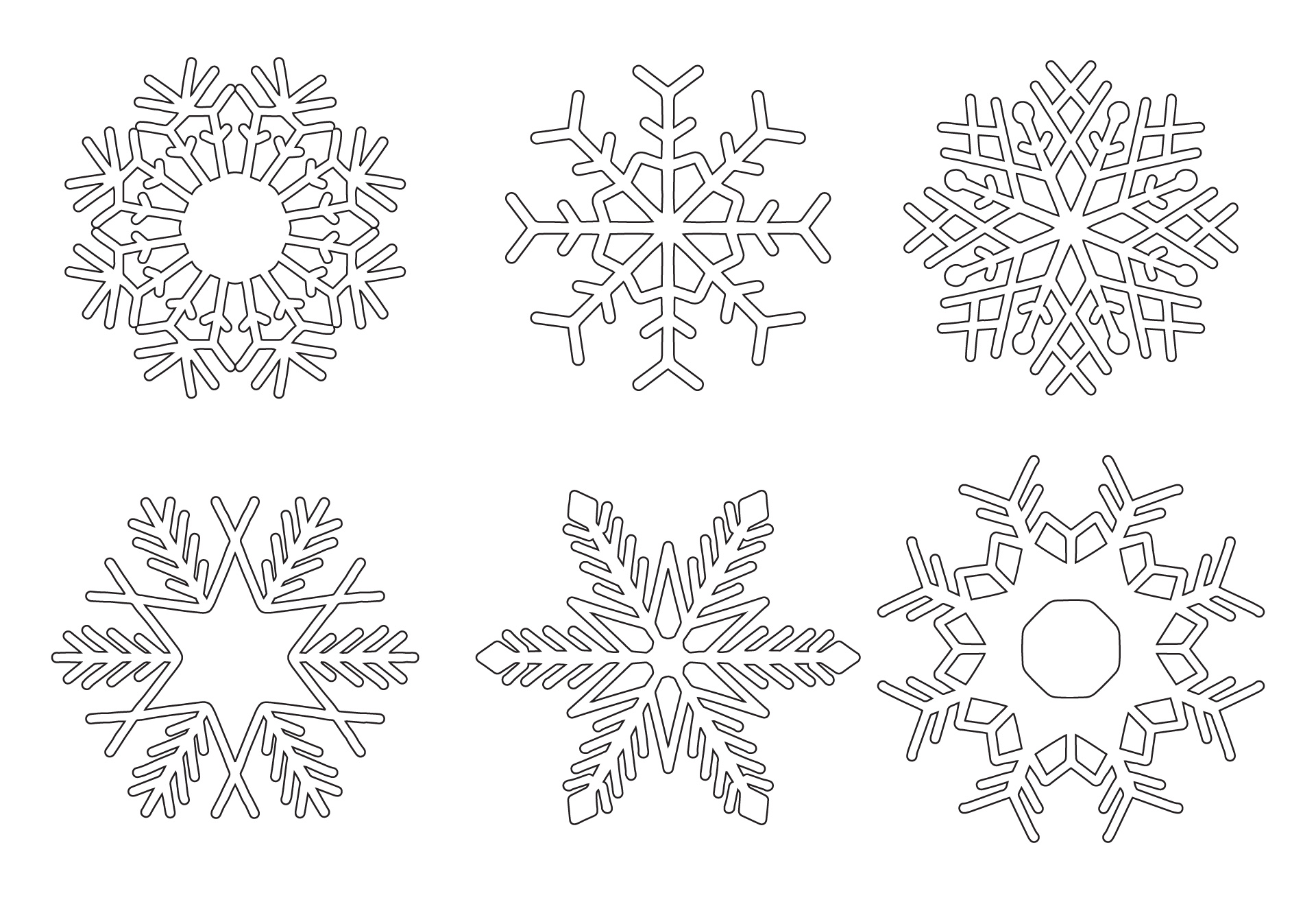 Snowflake Ornament Stencil Sheets Printable