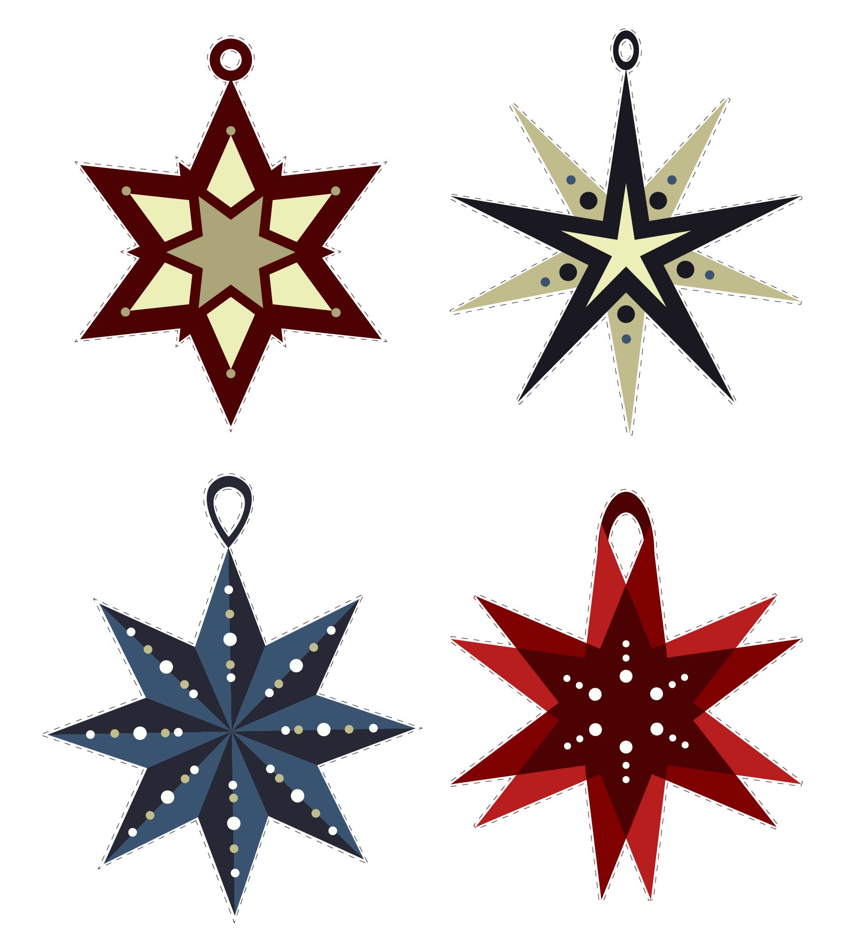 Sophisticated Christmas Star Design Print