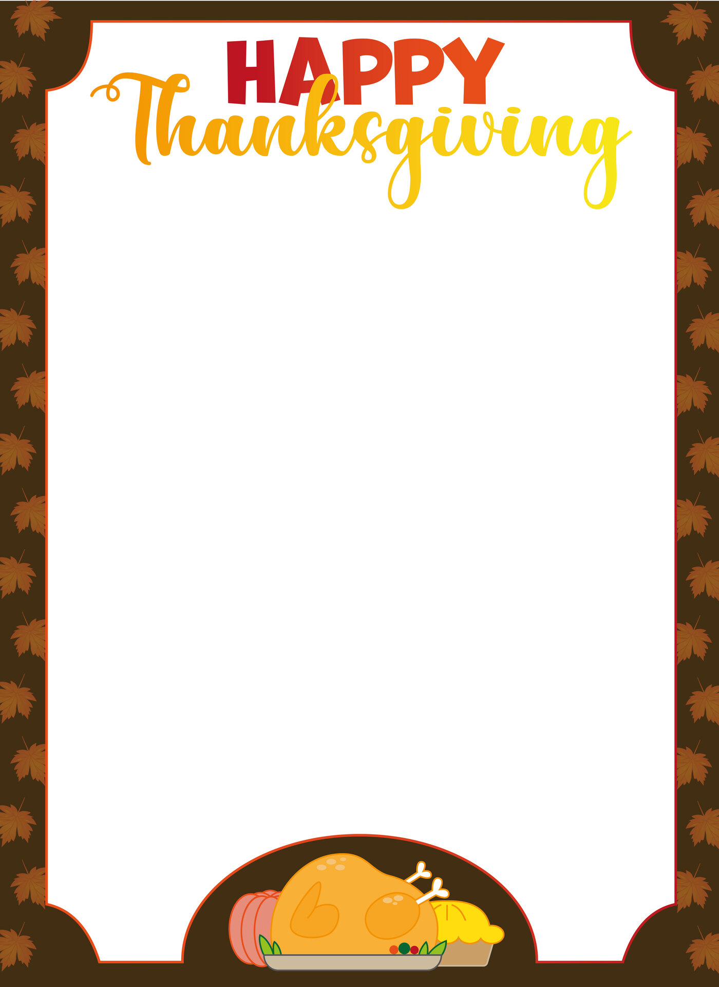 Thanksgiving Clip Art Borders for Printing