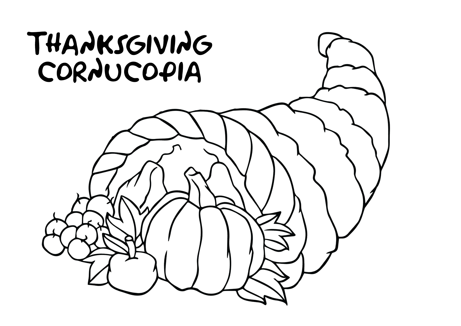 Thanksgiving Cornucopia Coloring Activities for Kids