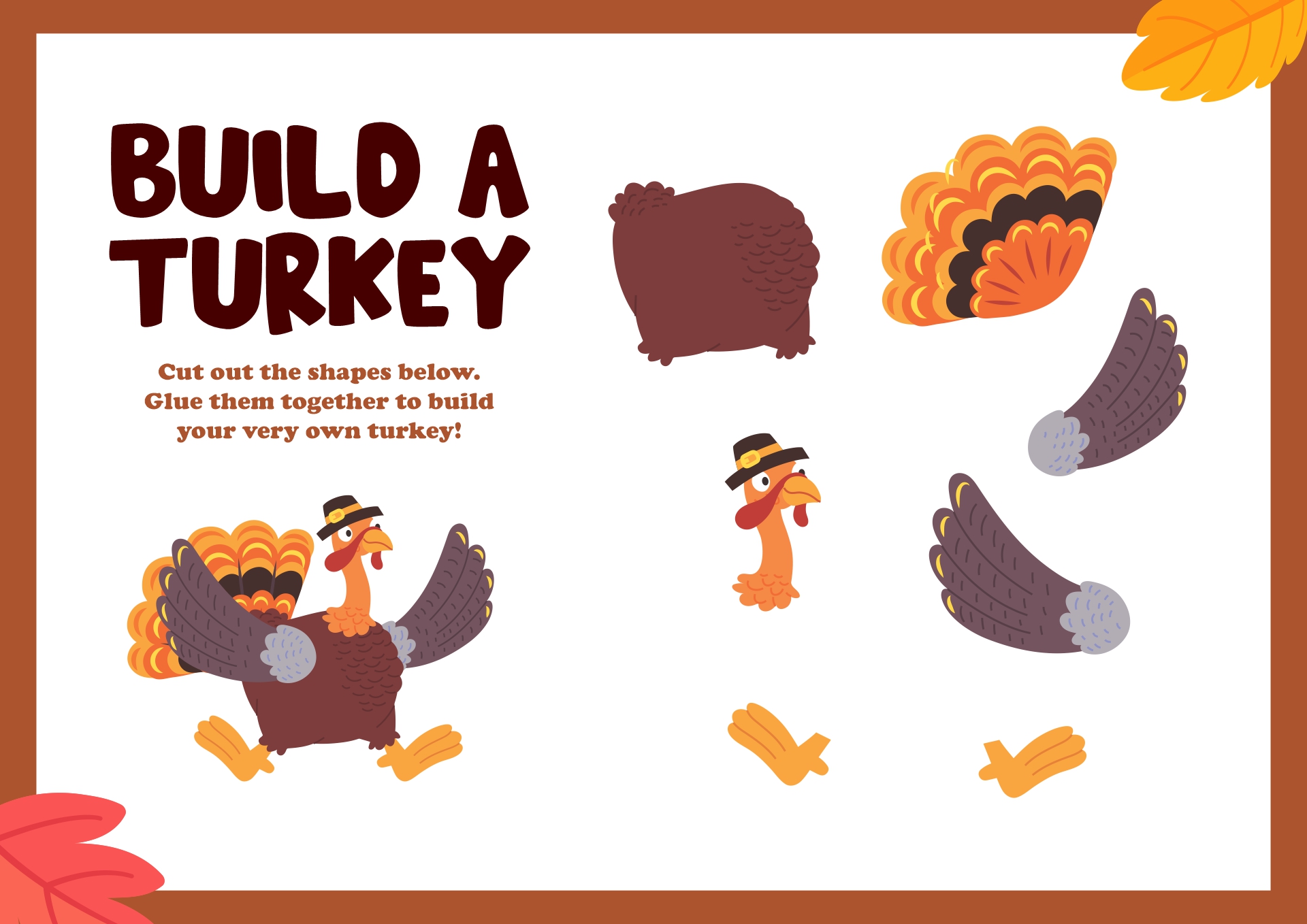 Thanksgiving Crafts for Preschool Kids Worksheets